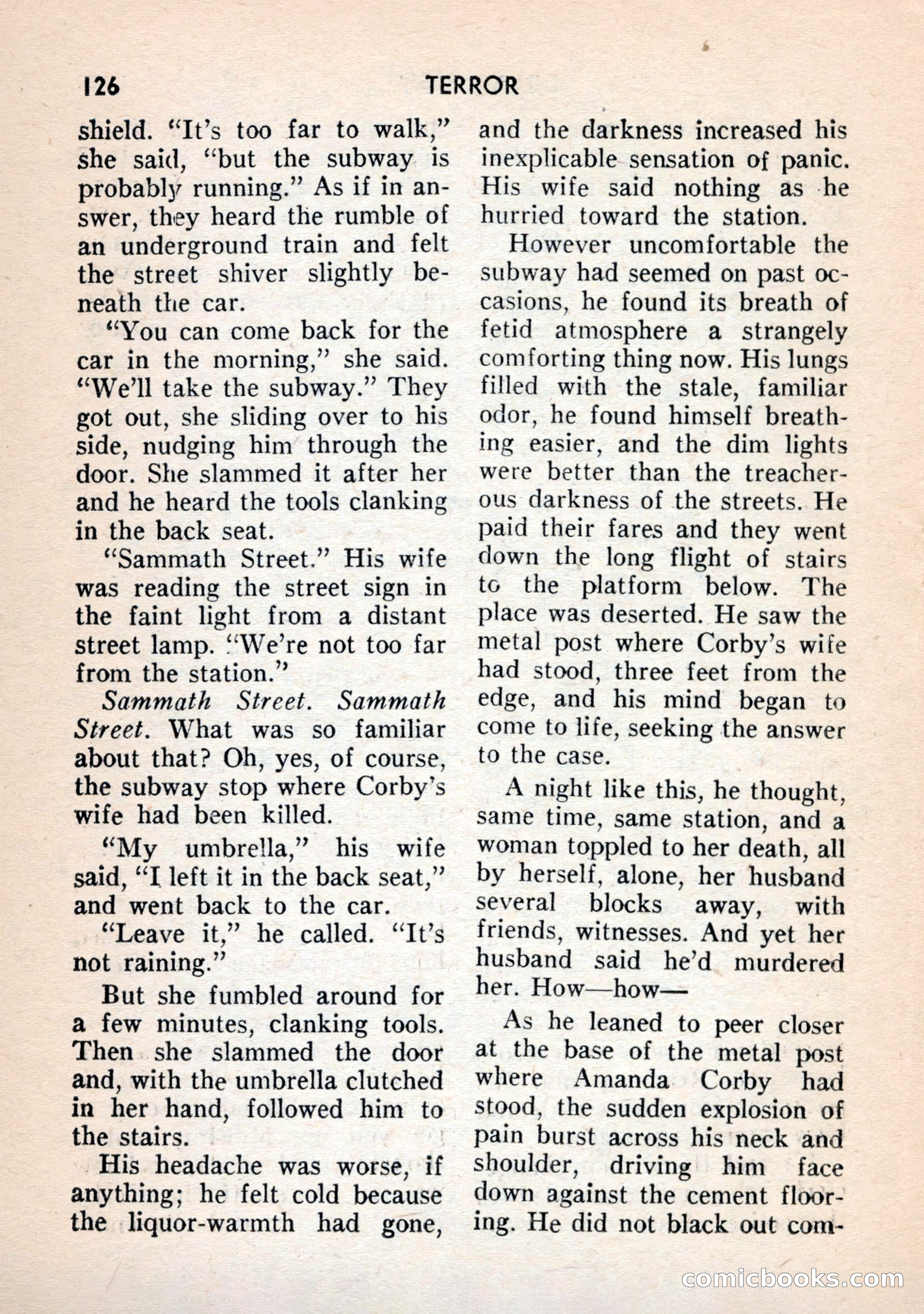 Terror Detective Story Magazine, October 1956 — page 128 of 132