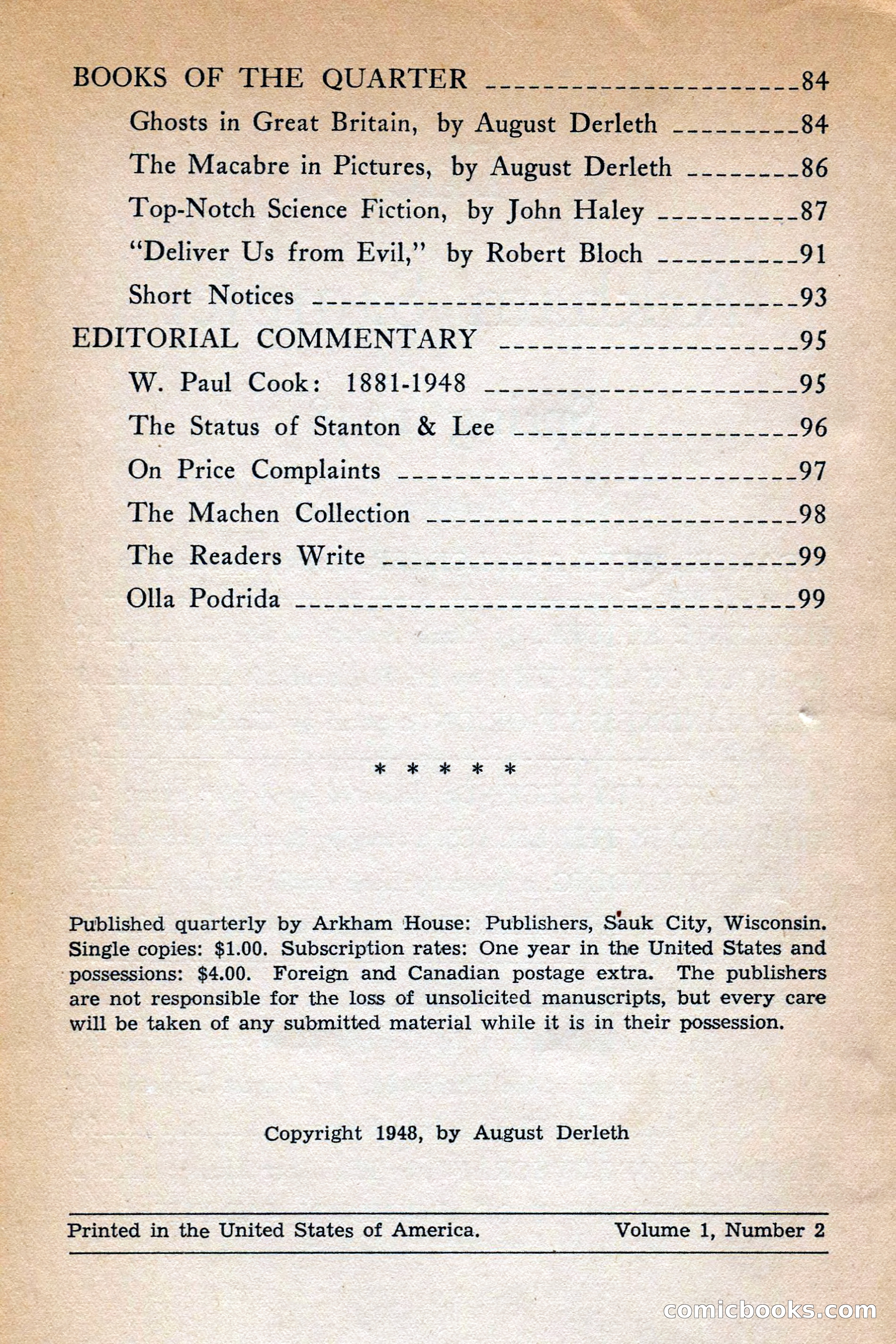 The Arkham Sampler, Spring 1948 — page 4 of 104