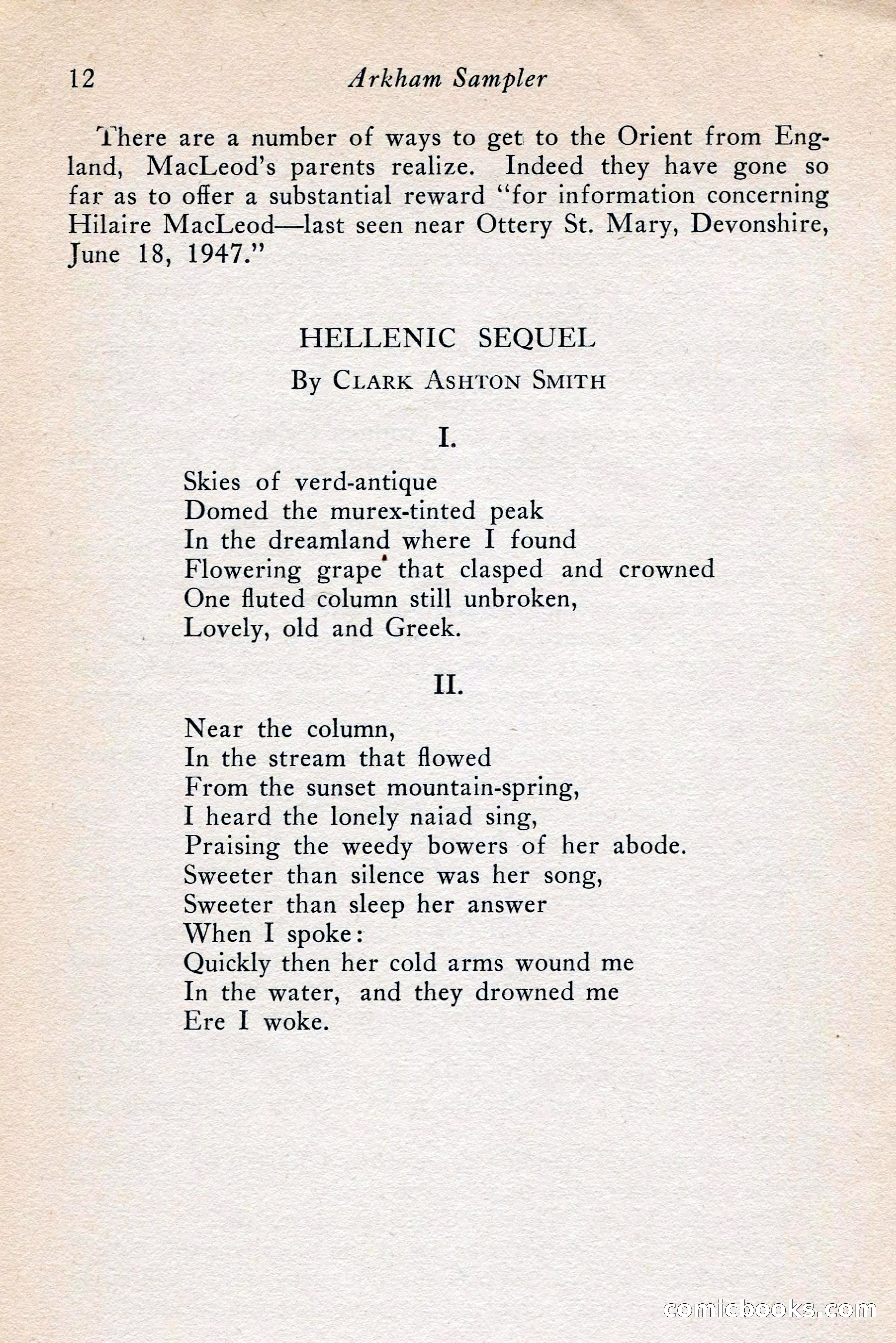 The Arkham Sampler, Spring 1948 — page 14 of 104