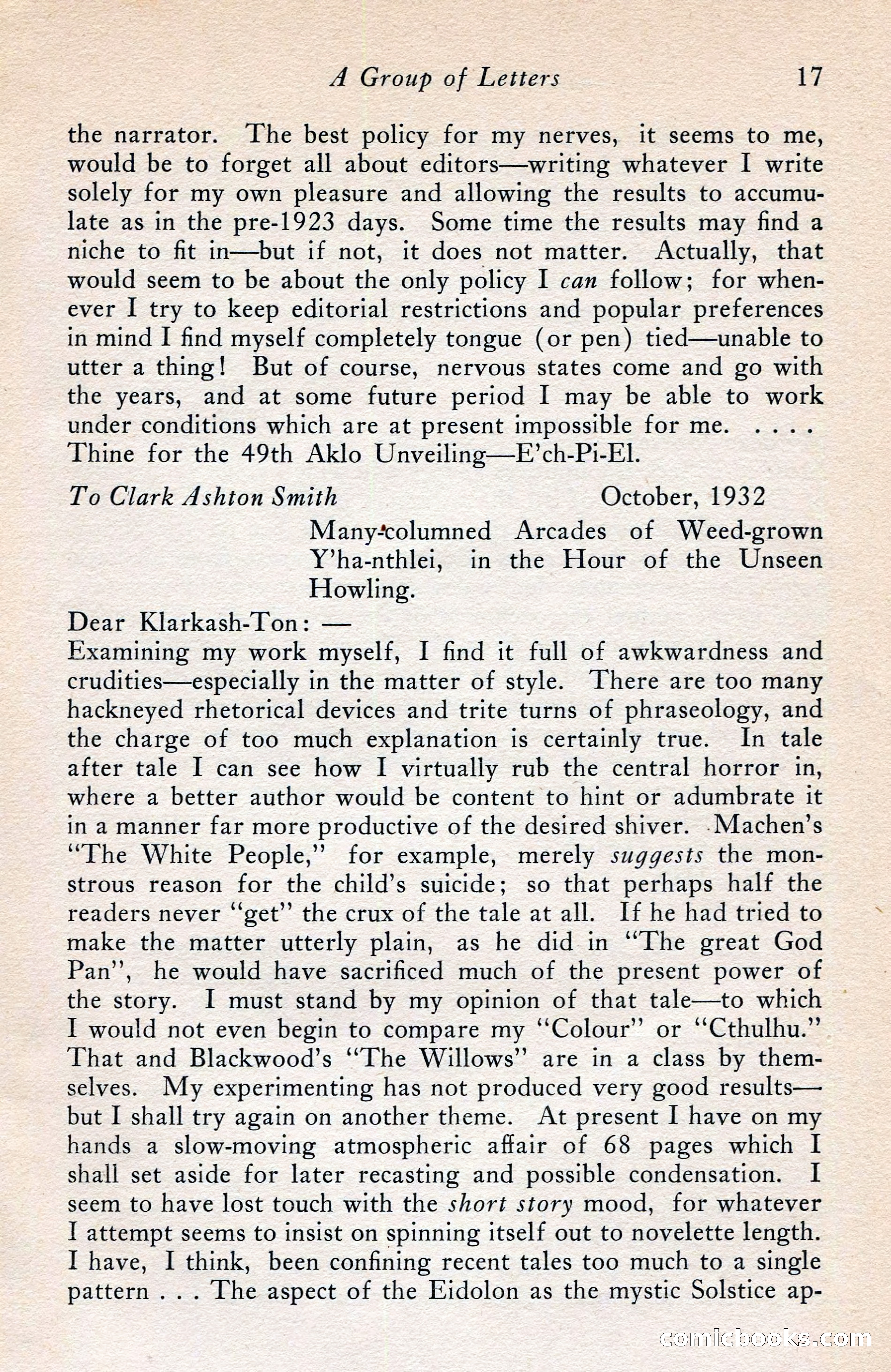 The Arkham Sampler, Spring 1948 — page 19 of 104