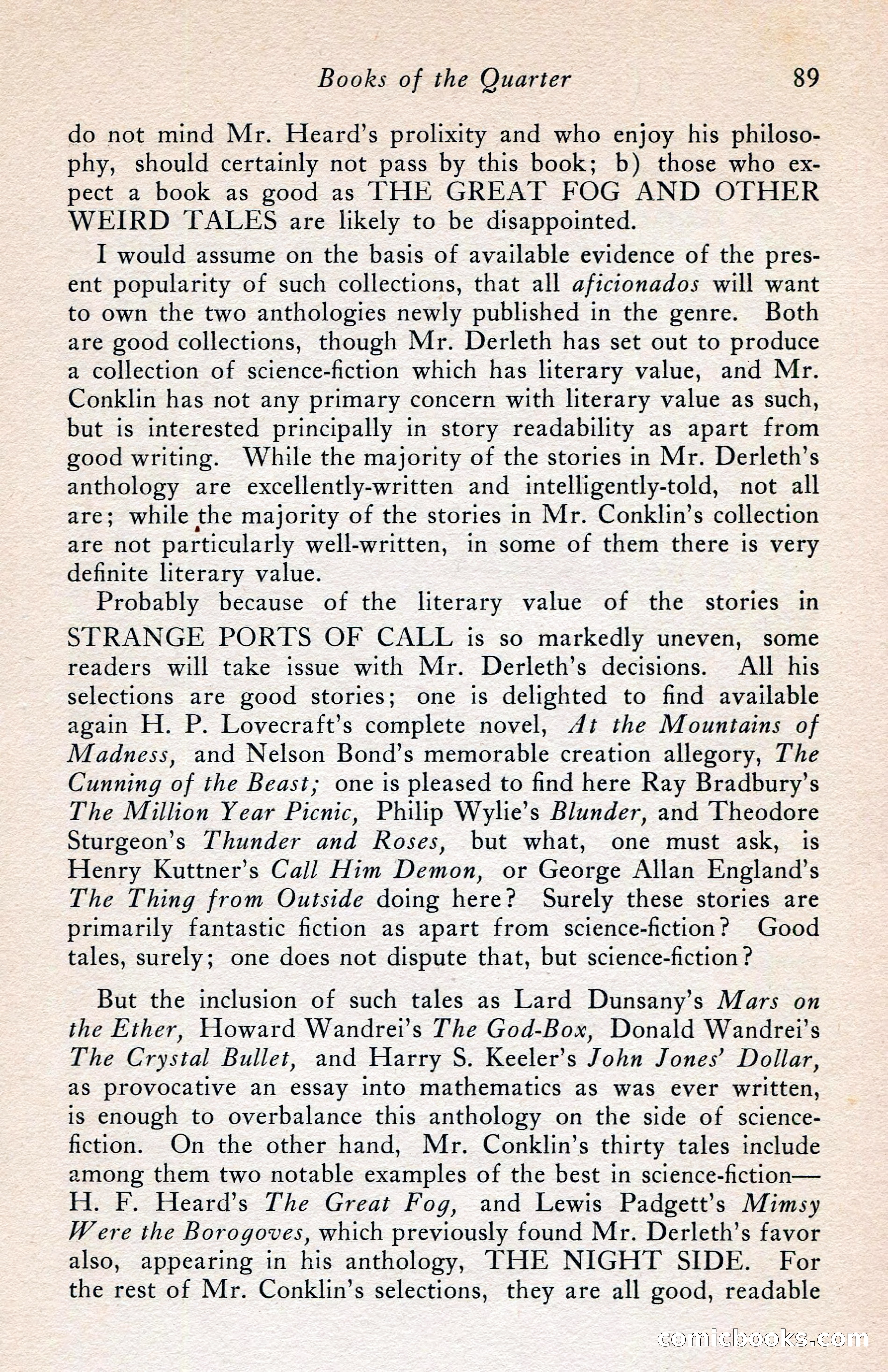The Arkham Sampler, Spring 1948 — page 91 of 104