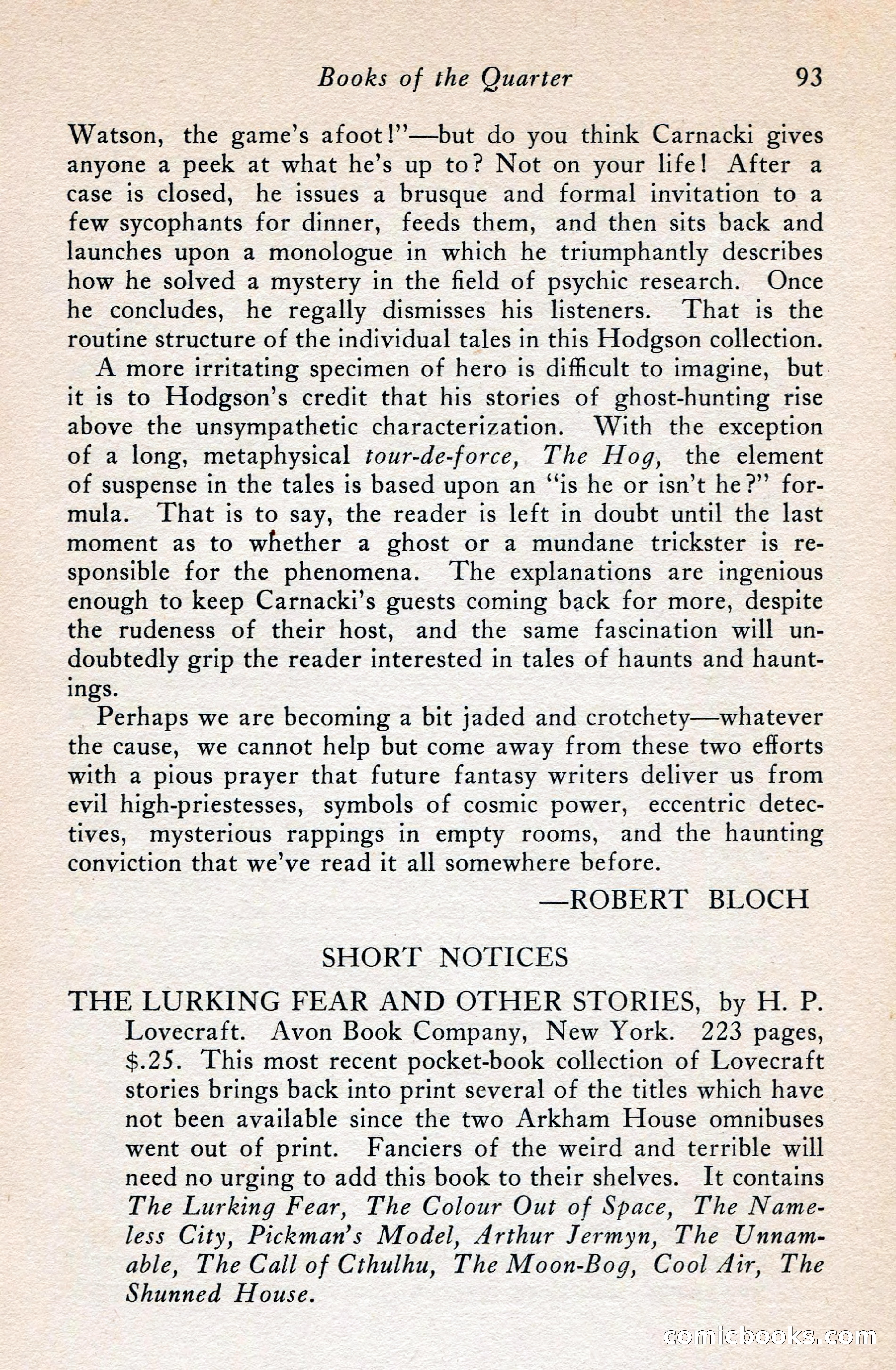 The Arkham Sampler, Spring 1948 — page 95 of 104