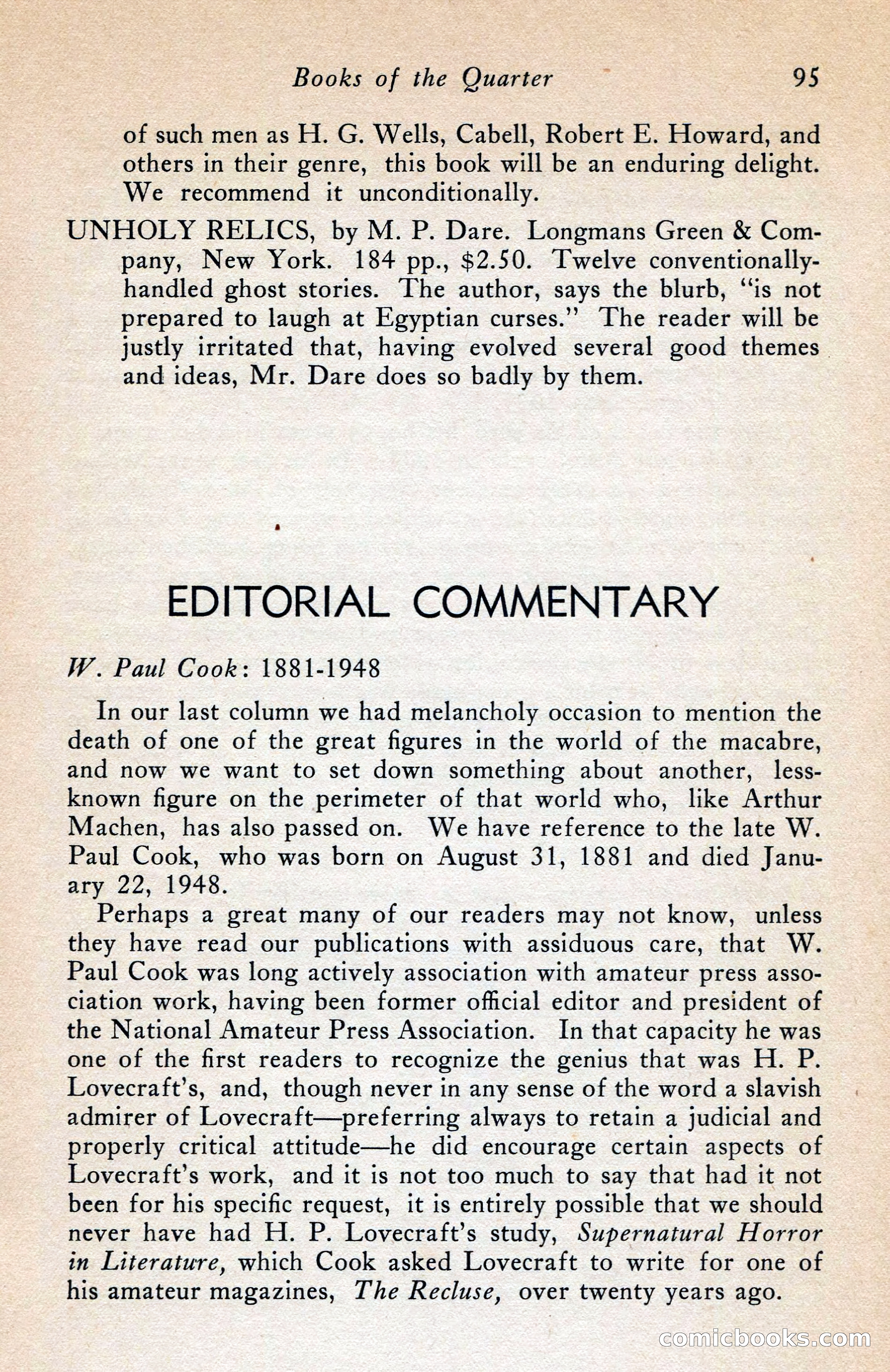 The Arkham Sampler, Spring 1948 — page 97 of 104