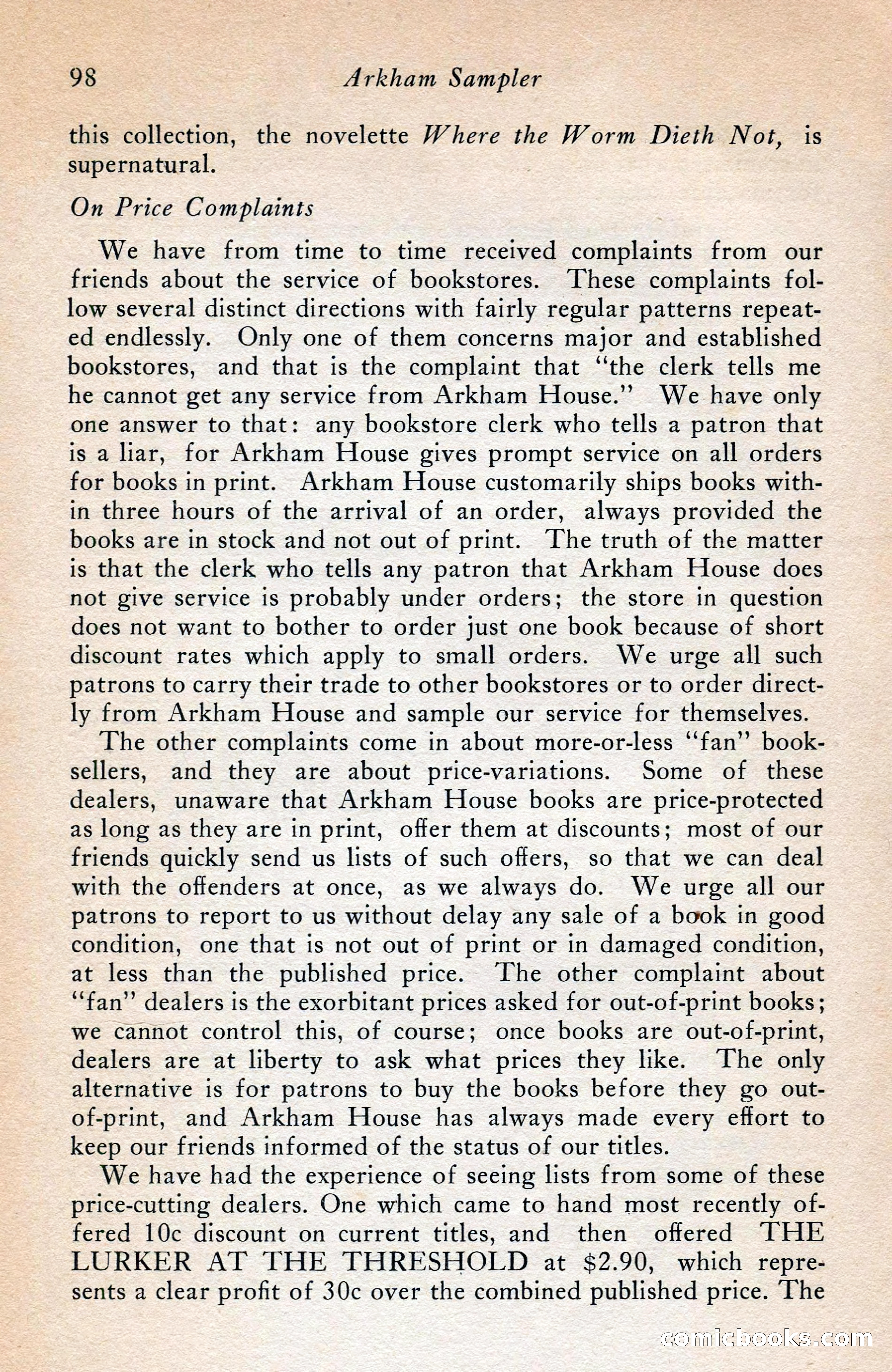 The Arkham Sampler, Spring 1948 — page 100 of 104