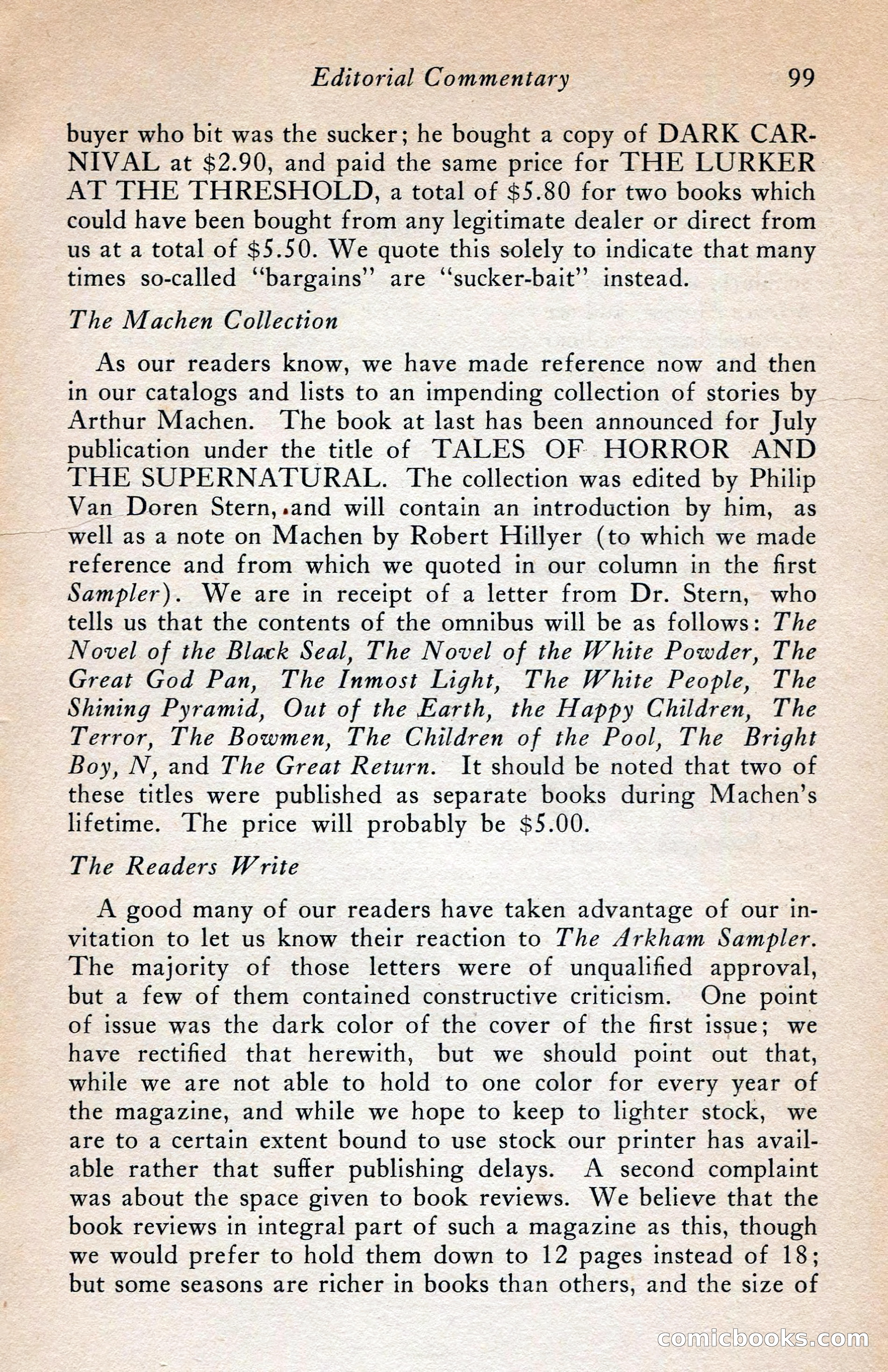 The Arkham Sampler, Spring 1948 — page 101 of 104