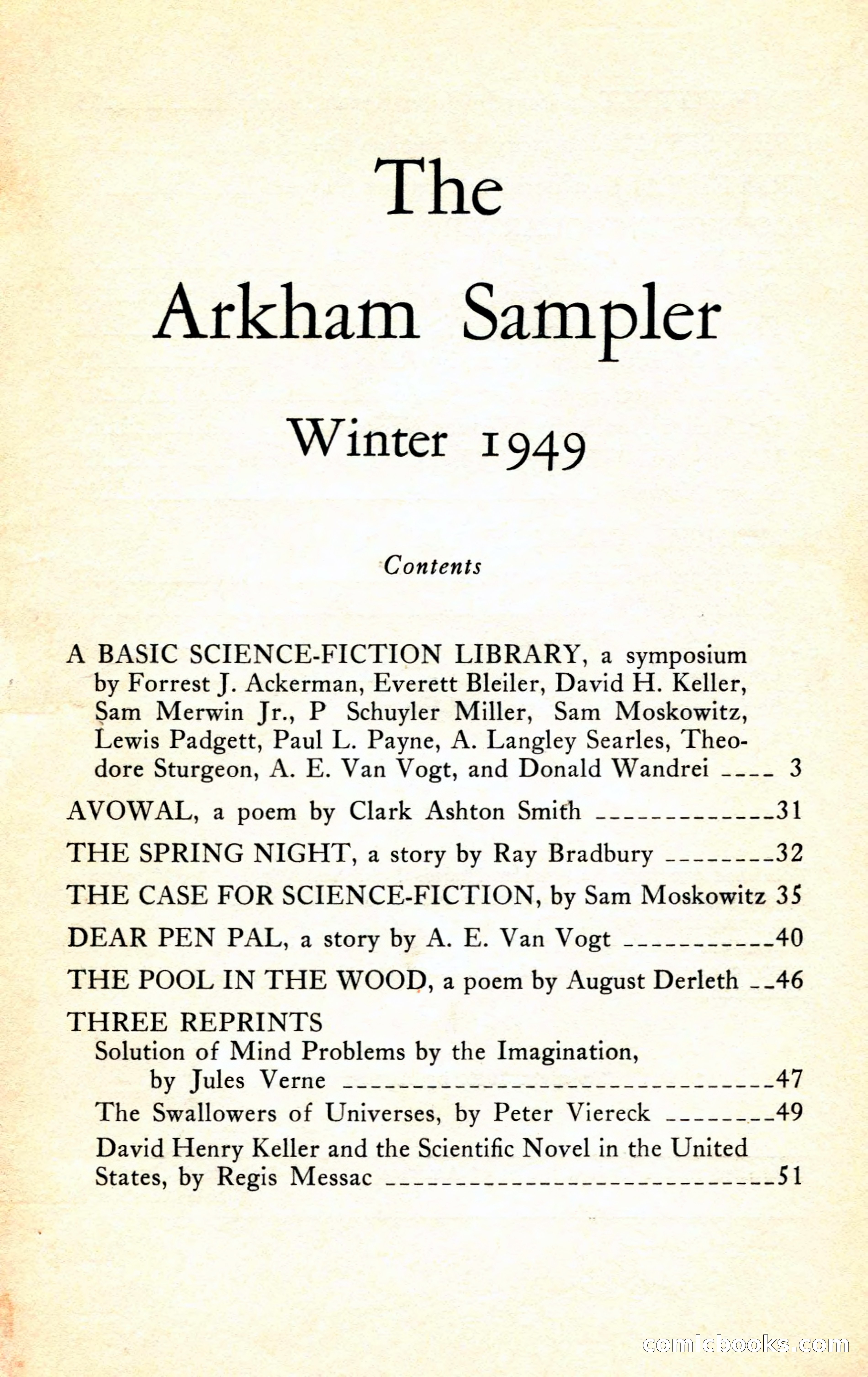 The Arkham Sampler, Winter 1949 — page 3 of 104