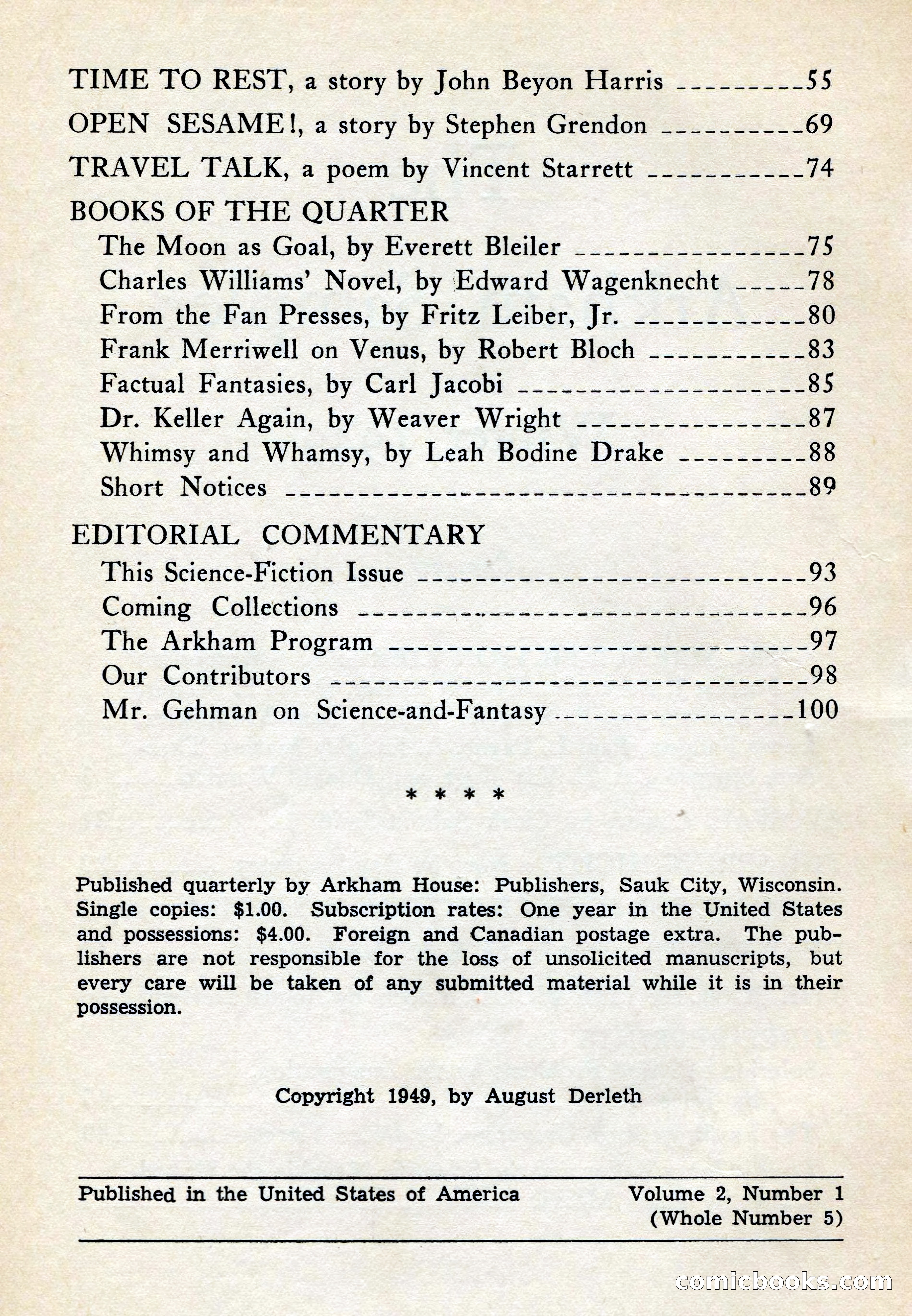 The Arkham Sampler, Winter 1949 — page 4 of 104