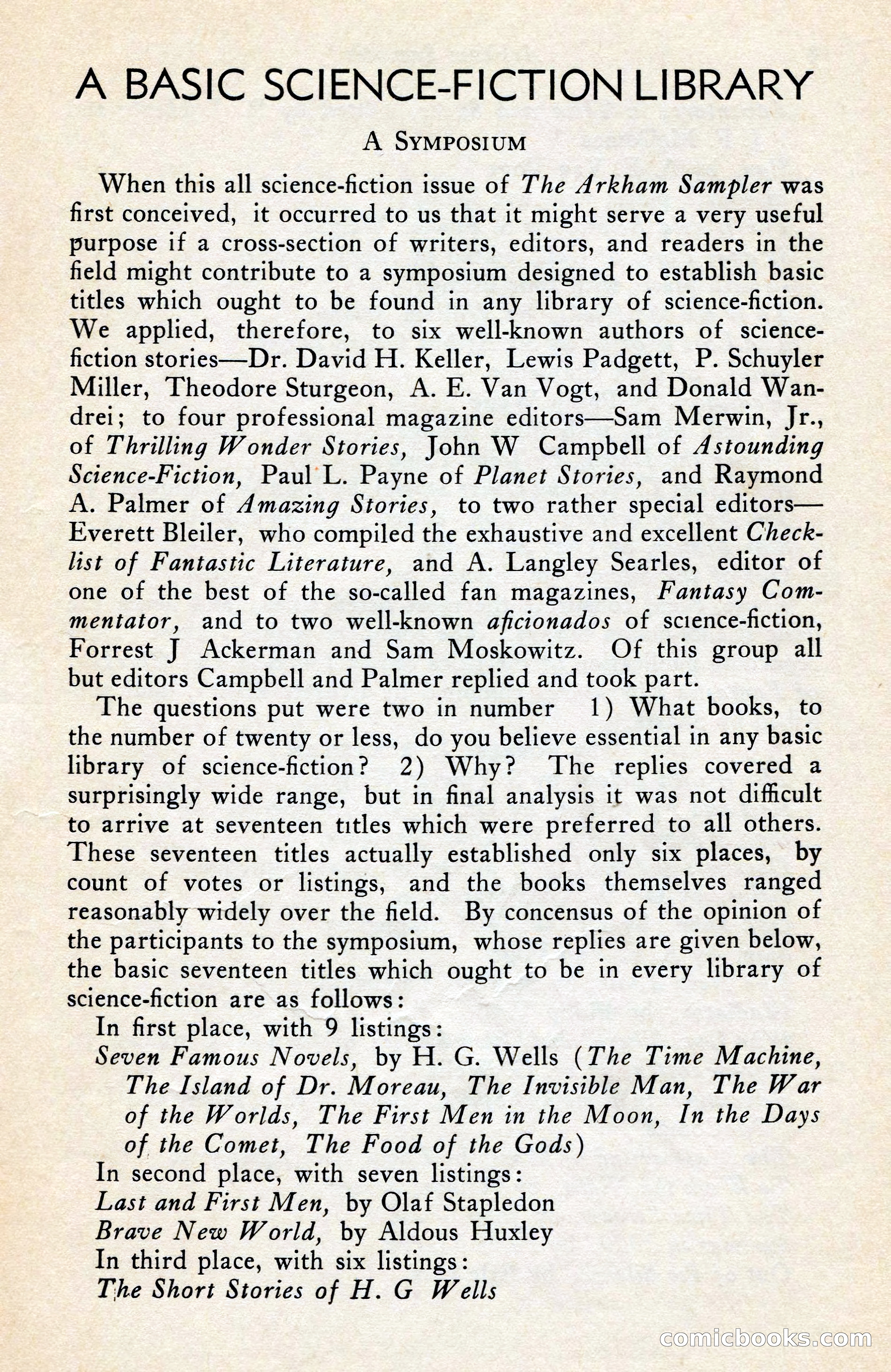 The Arkham Sampler, Winter 1949 — page 5 of 104