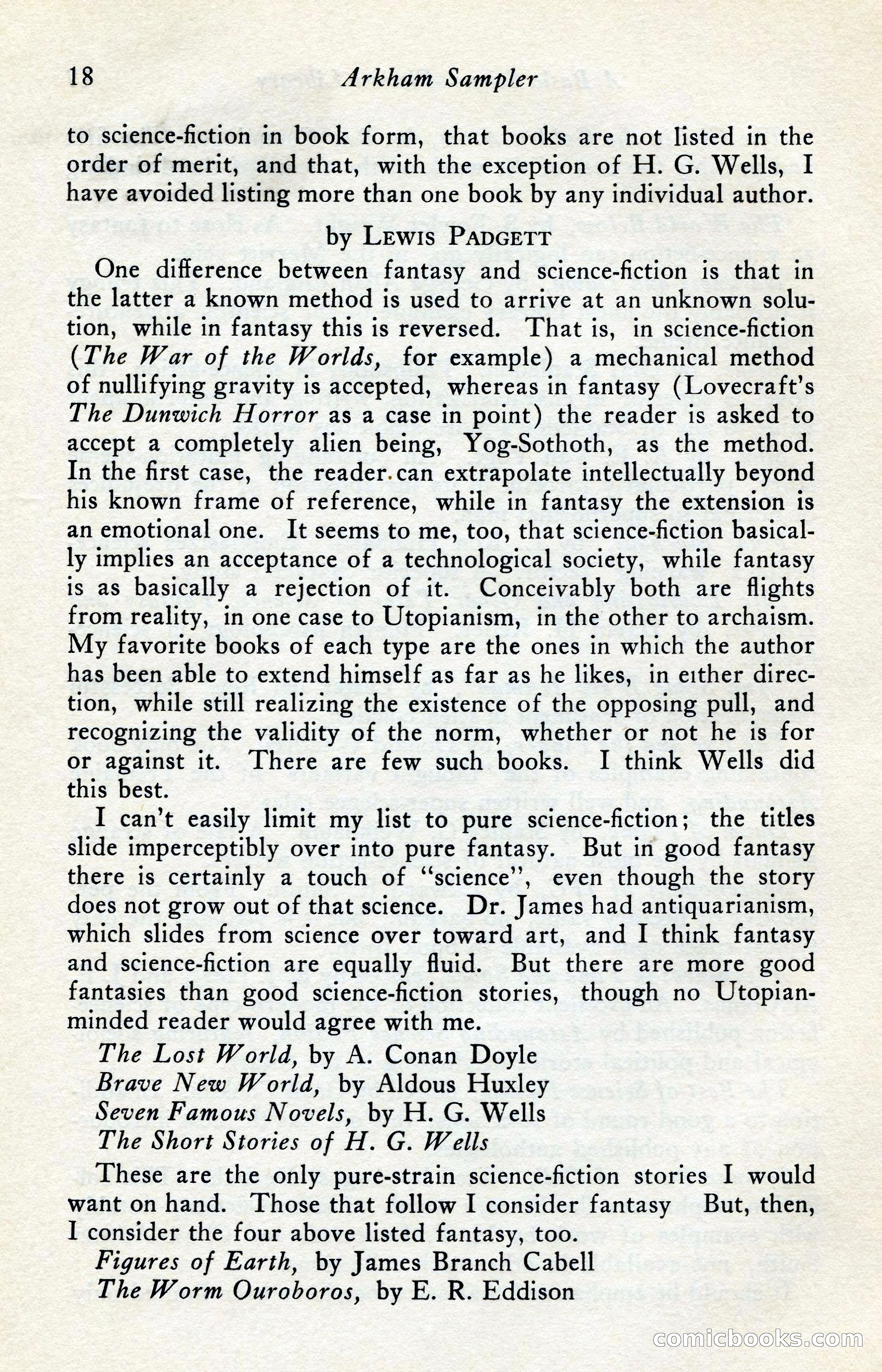 The Arkham Sampler, Winter 1949 — page 20 of 104