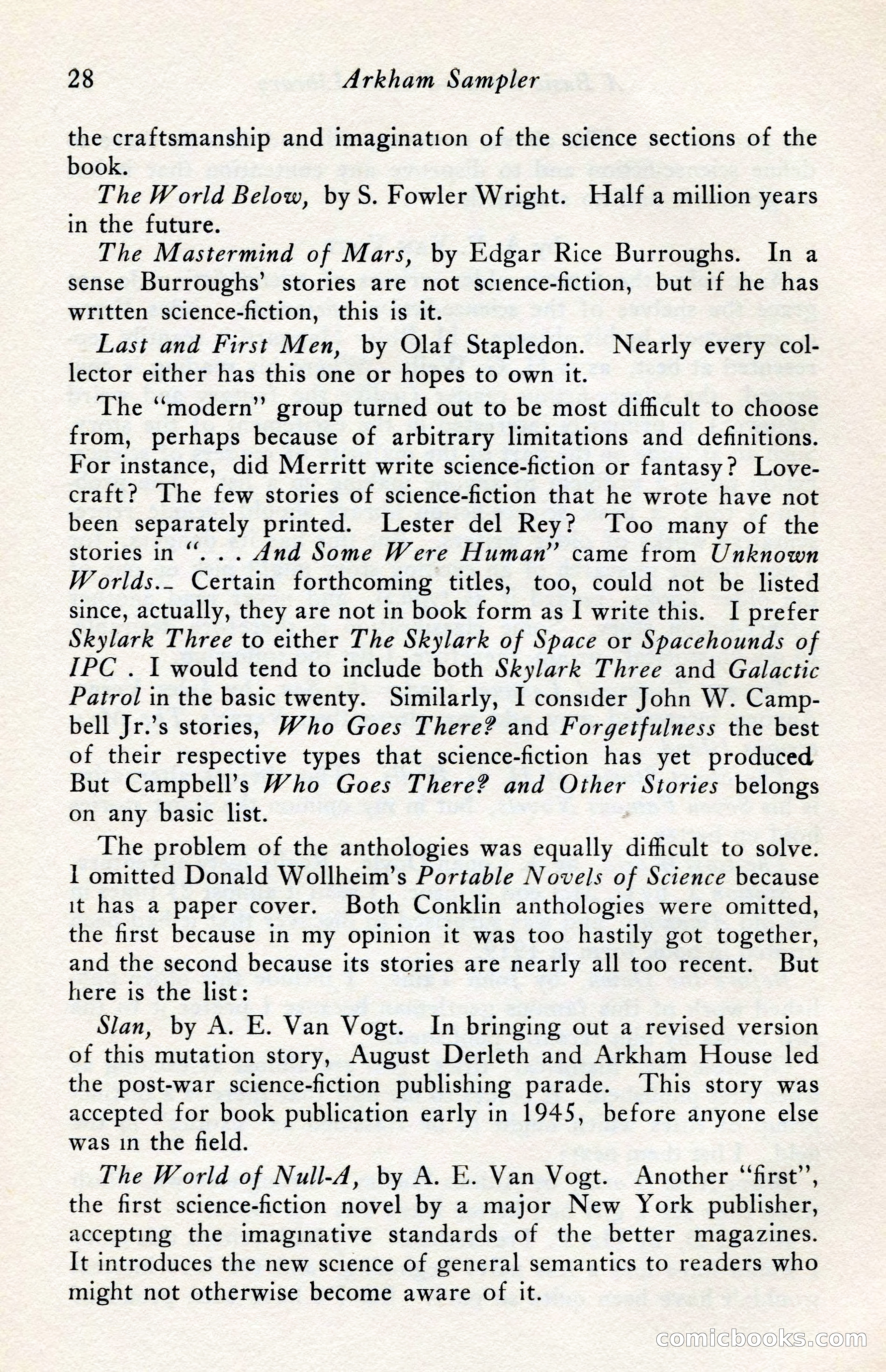 The Arkham Sampler, Winter 1949 — page 30 of 104