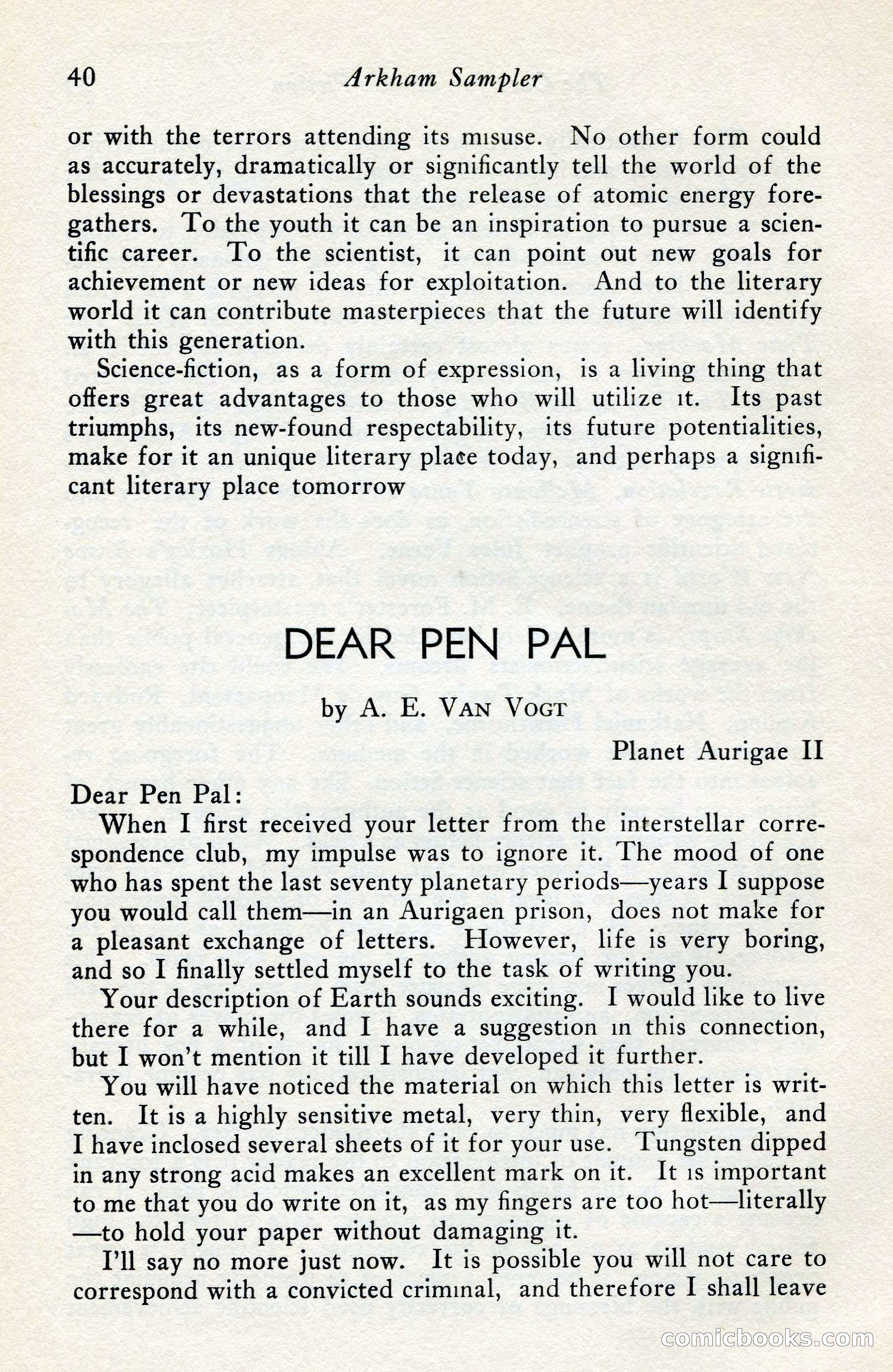 The Arkham Sampler, Winter 1949 — page 42 of 104
