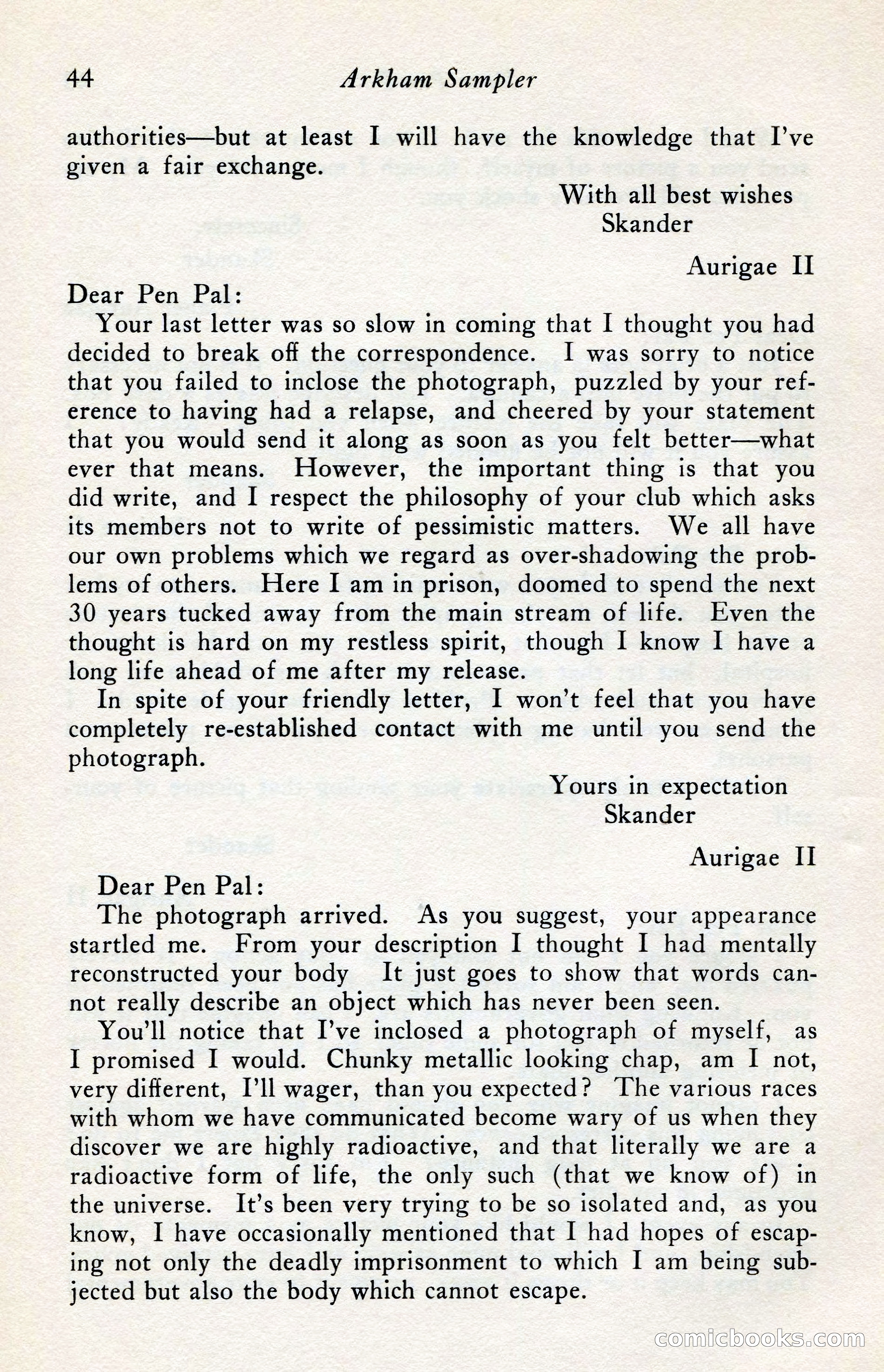 The Arkham Sampler, Winter 1949 — page 46 of 104