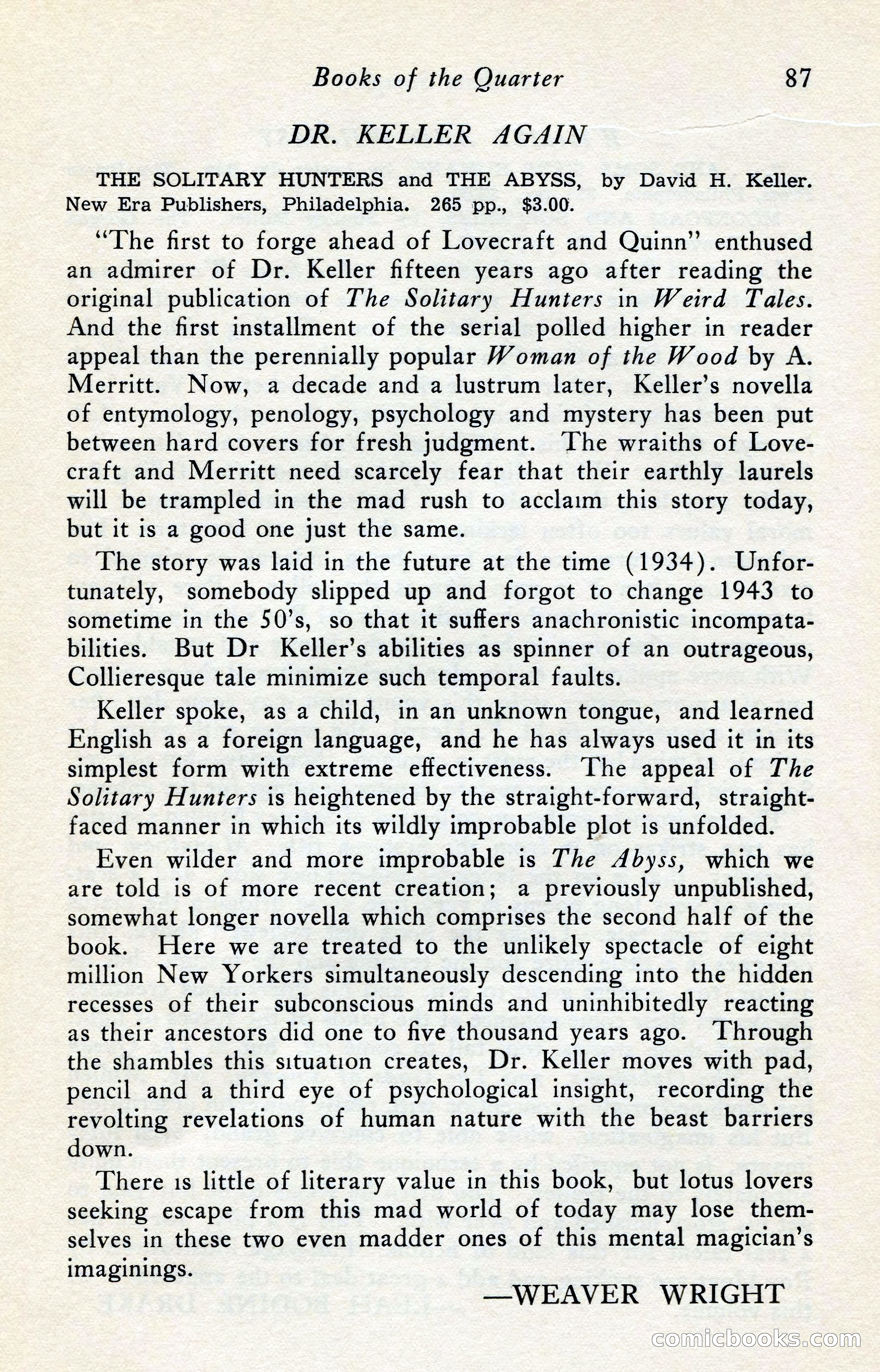 The Arkham Sampler, Winter 1949 — page 89 of 104