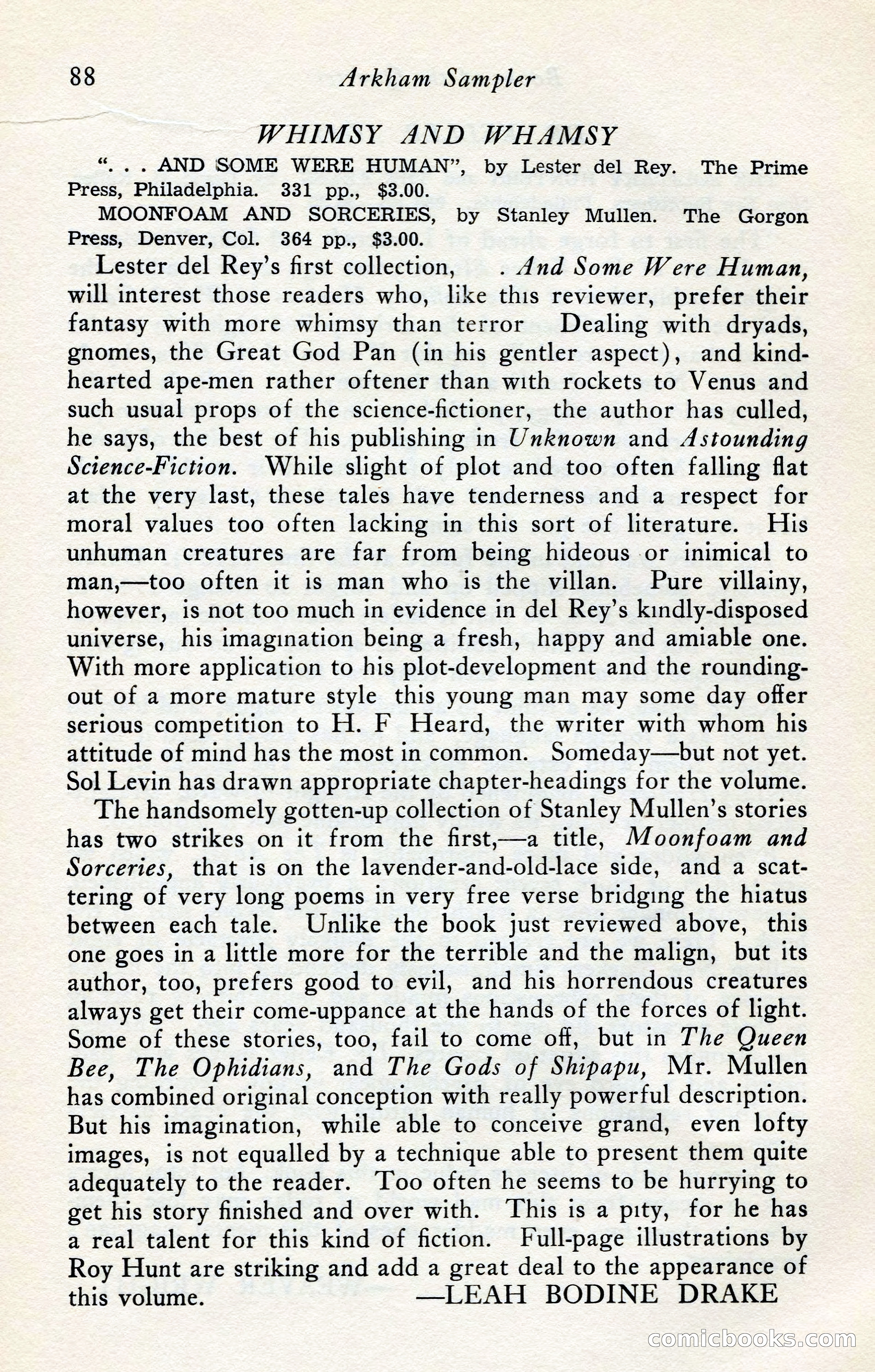 The Arkham Sampler, Winter 1949 — page 90 of 104