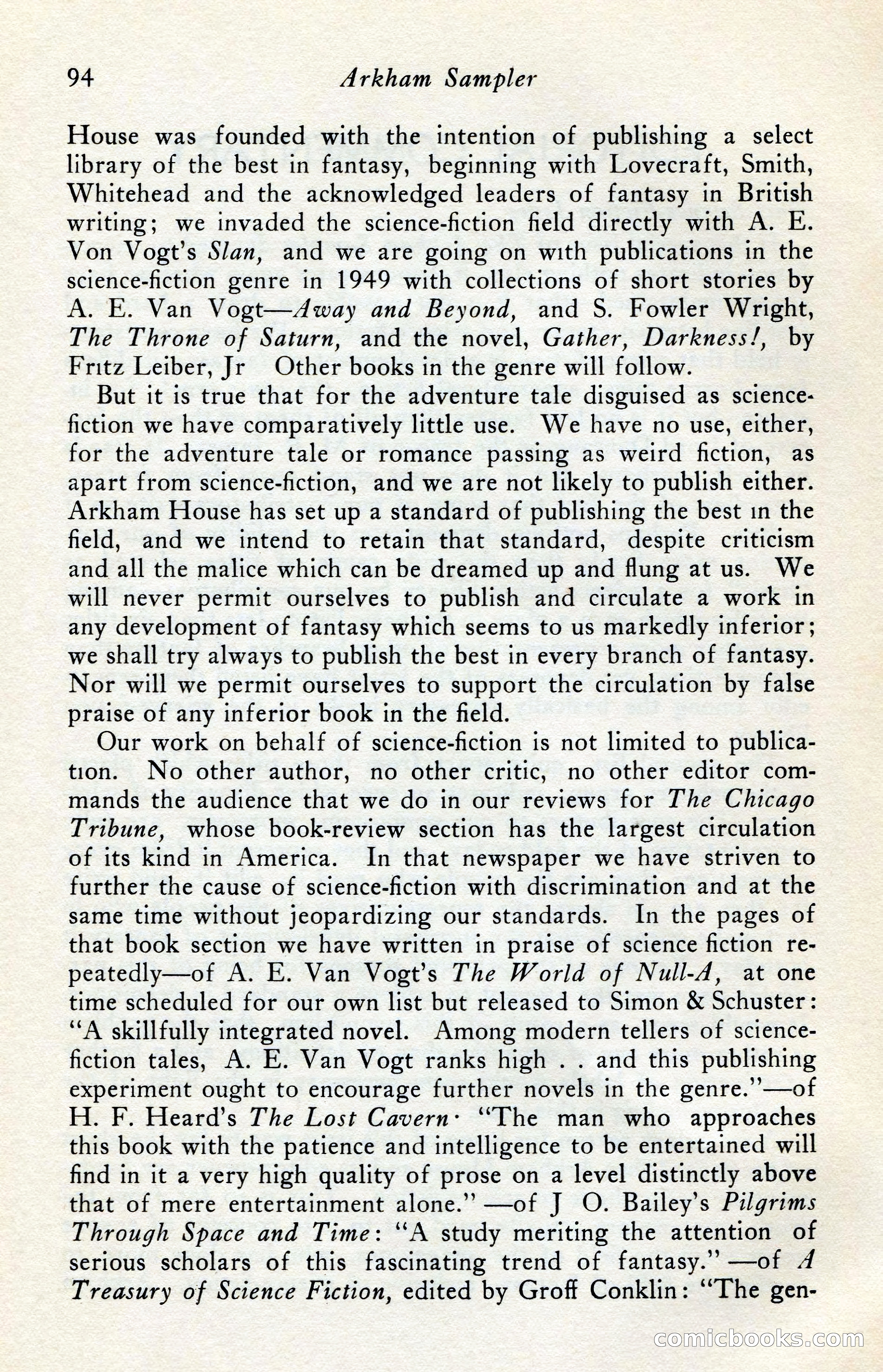 The Arkham Sampler, Winter 1949 — page 96 of 104
