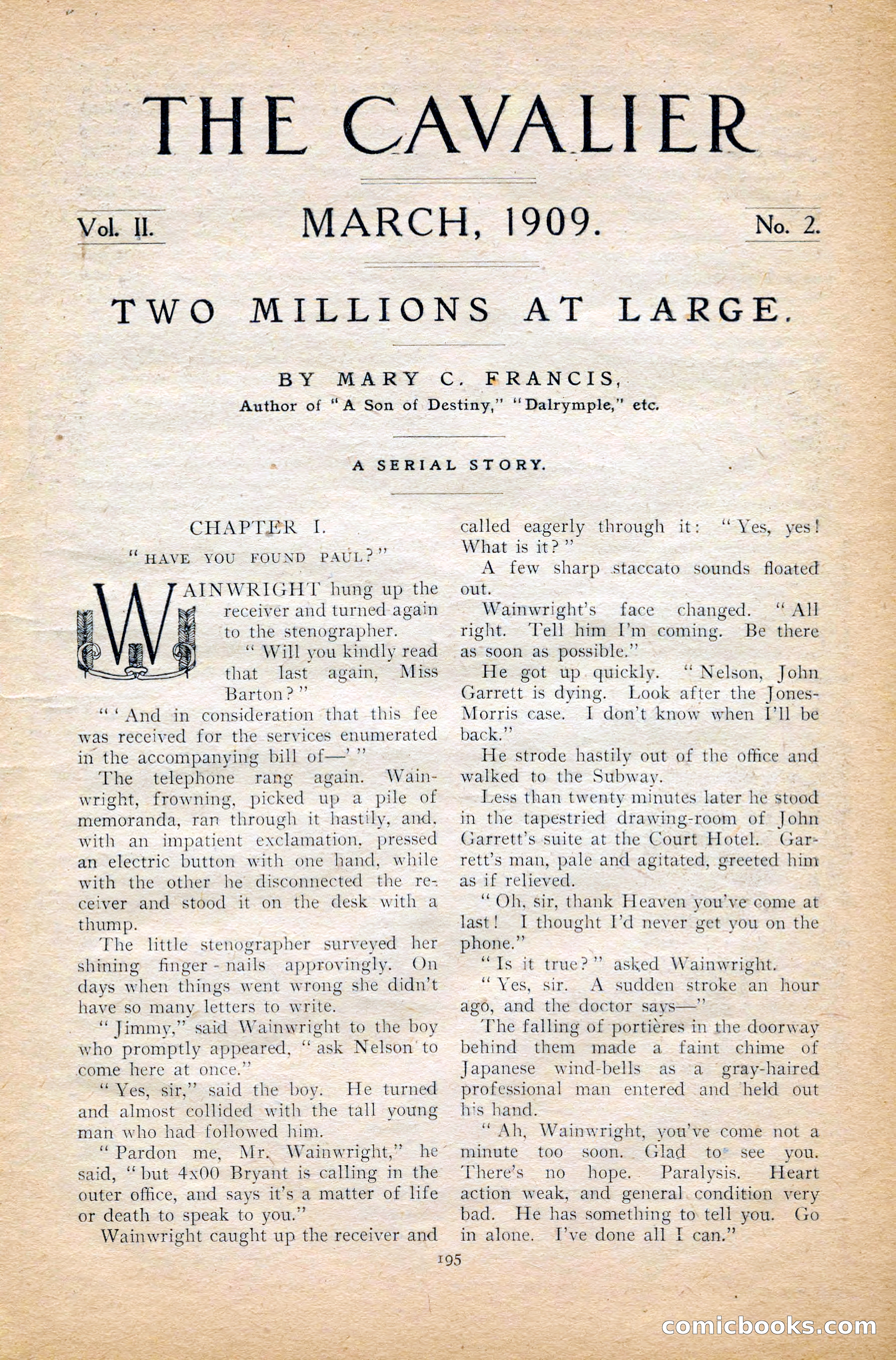 The Cavalier, March 1909 — page 5 of 201