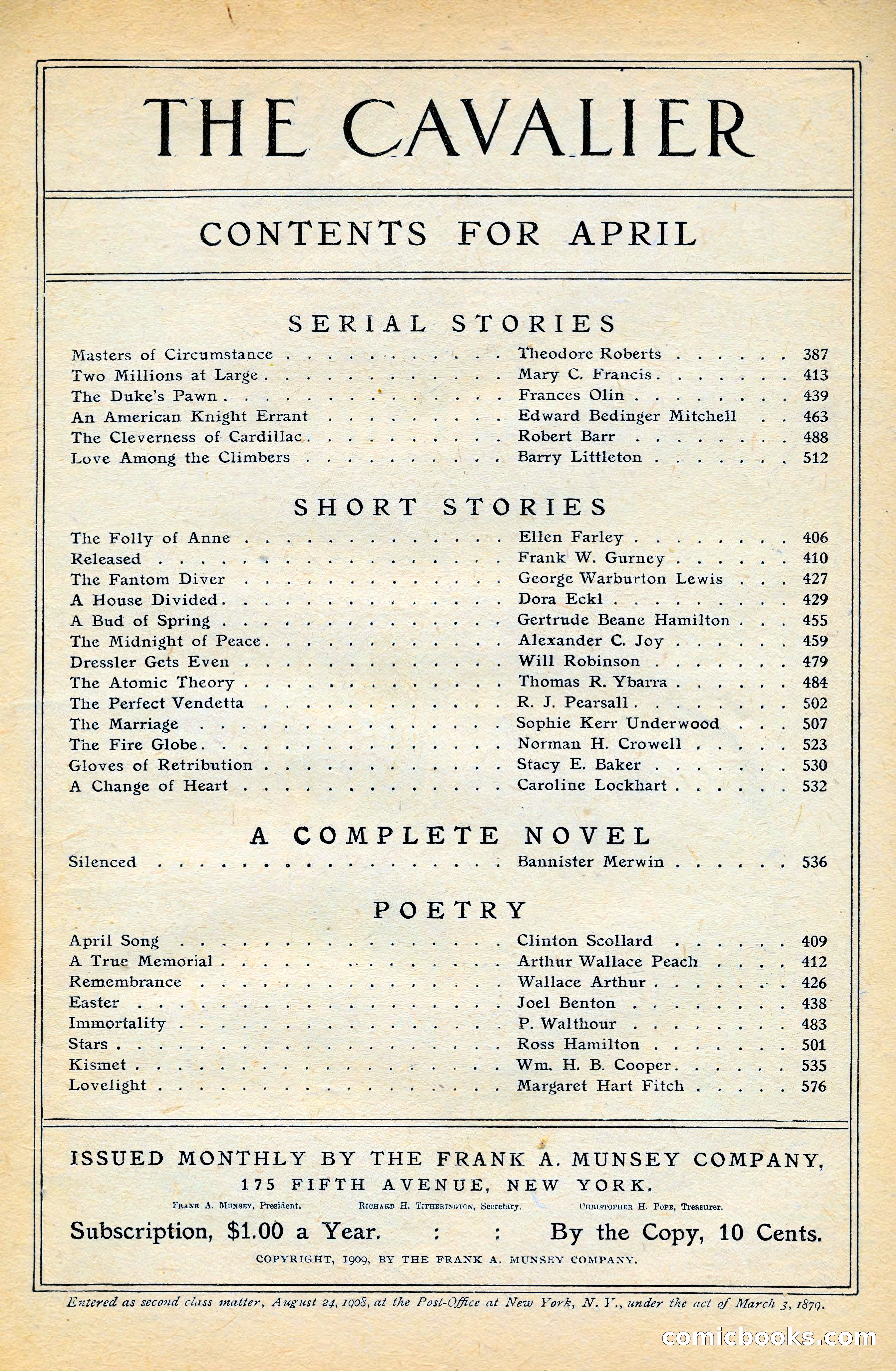 The Cavalier, April 1909 — page 3 of 201