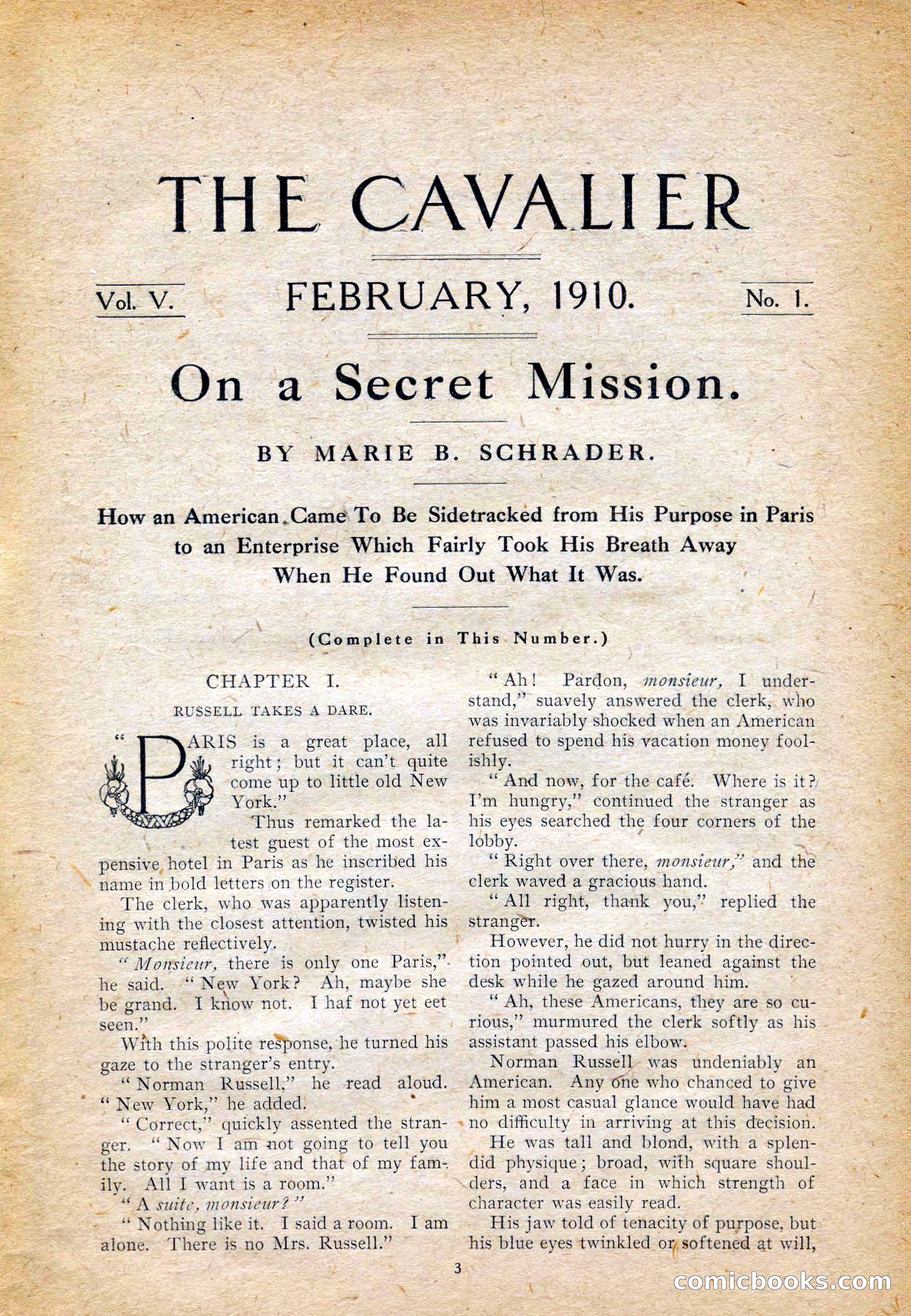 The Cavalier for February — page 5 of 209