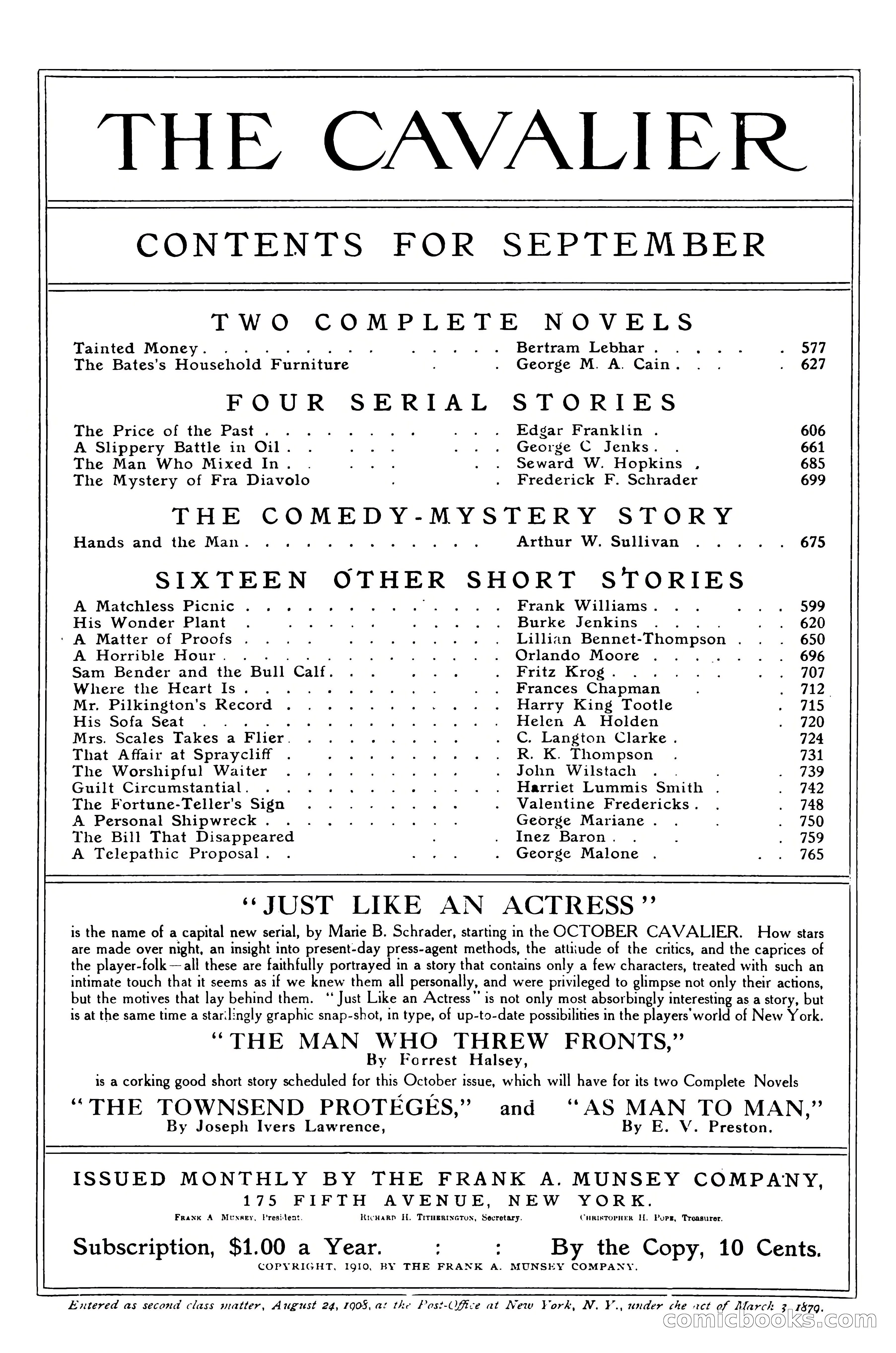 The Cavalier, September 1910 — page 6 of 210