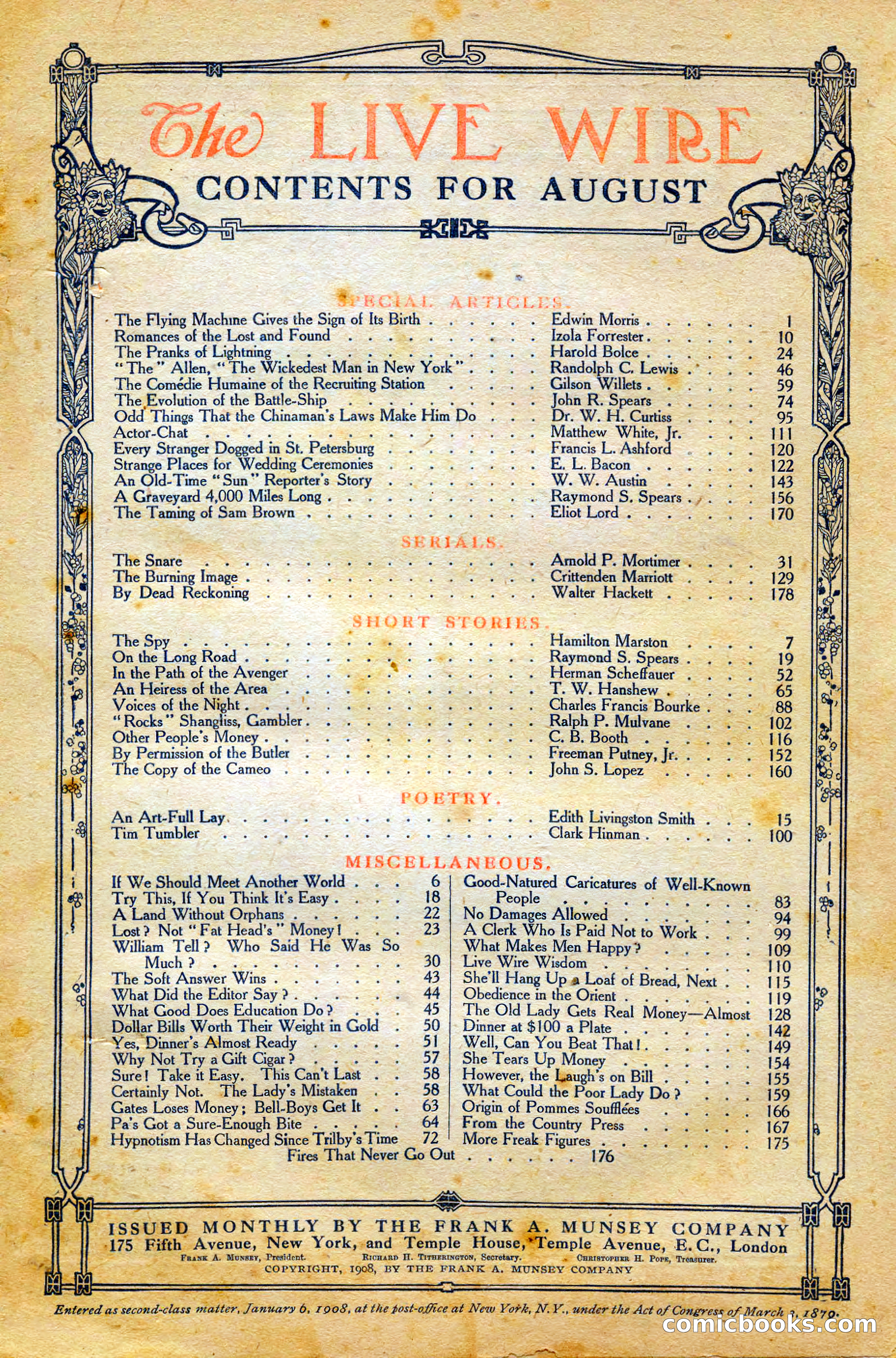 The Live Wire, August 1908 — page 3 of 197