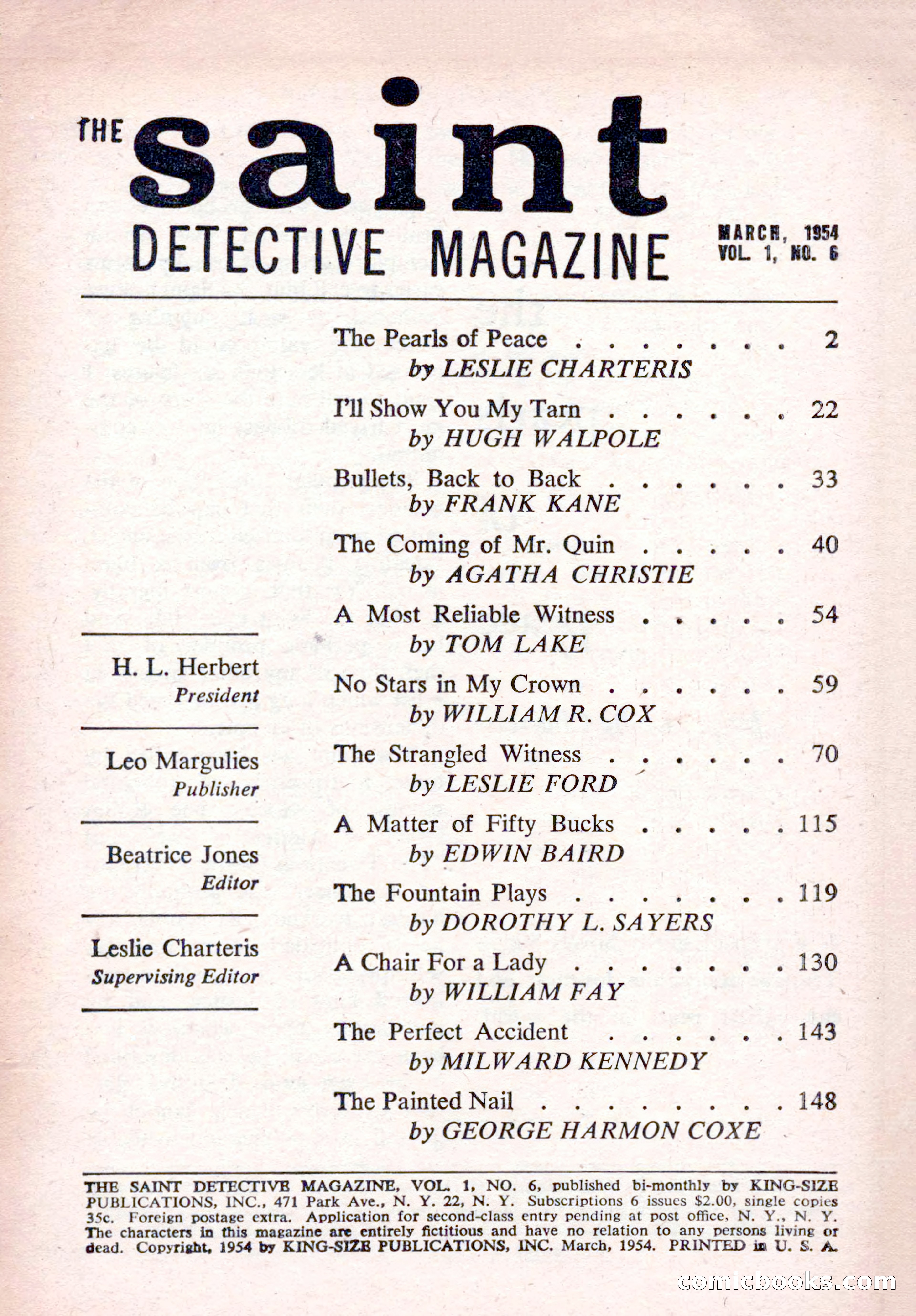 The Saint Detective Magazine, March 1954 — page 3 of 164