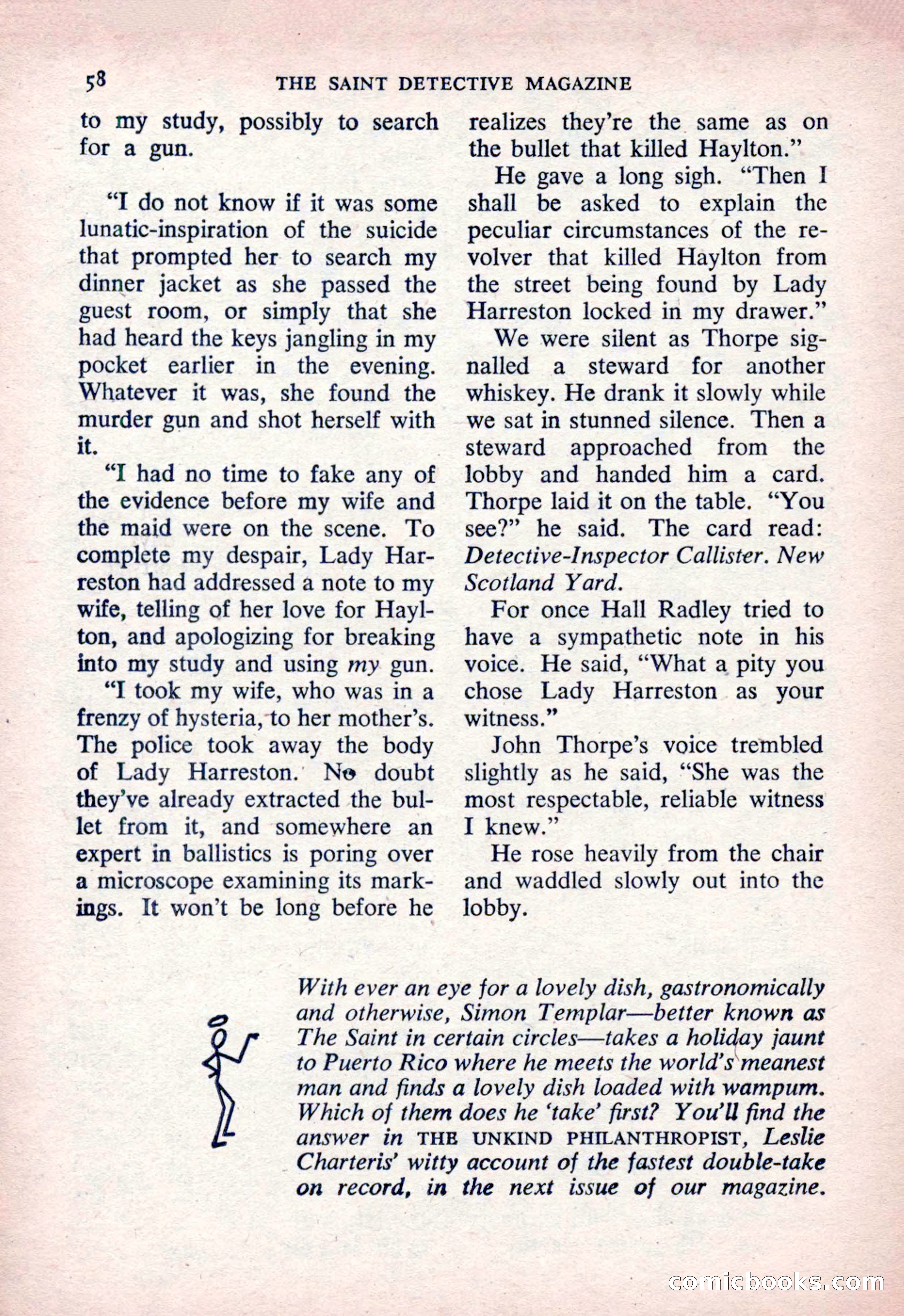 The Saint Detective Magazine, March 1954 — page 60 of 164