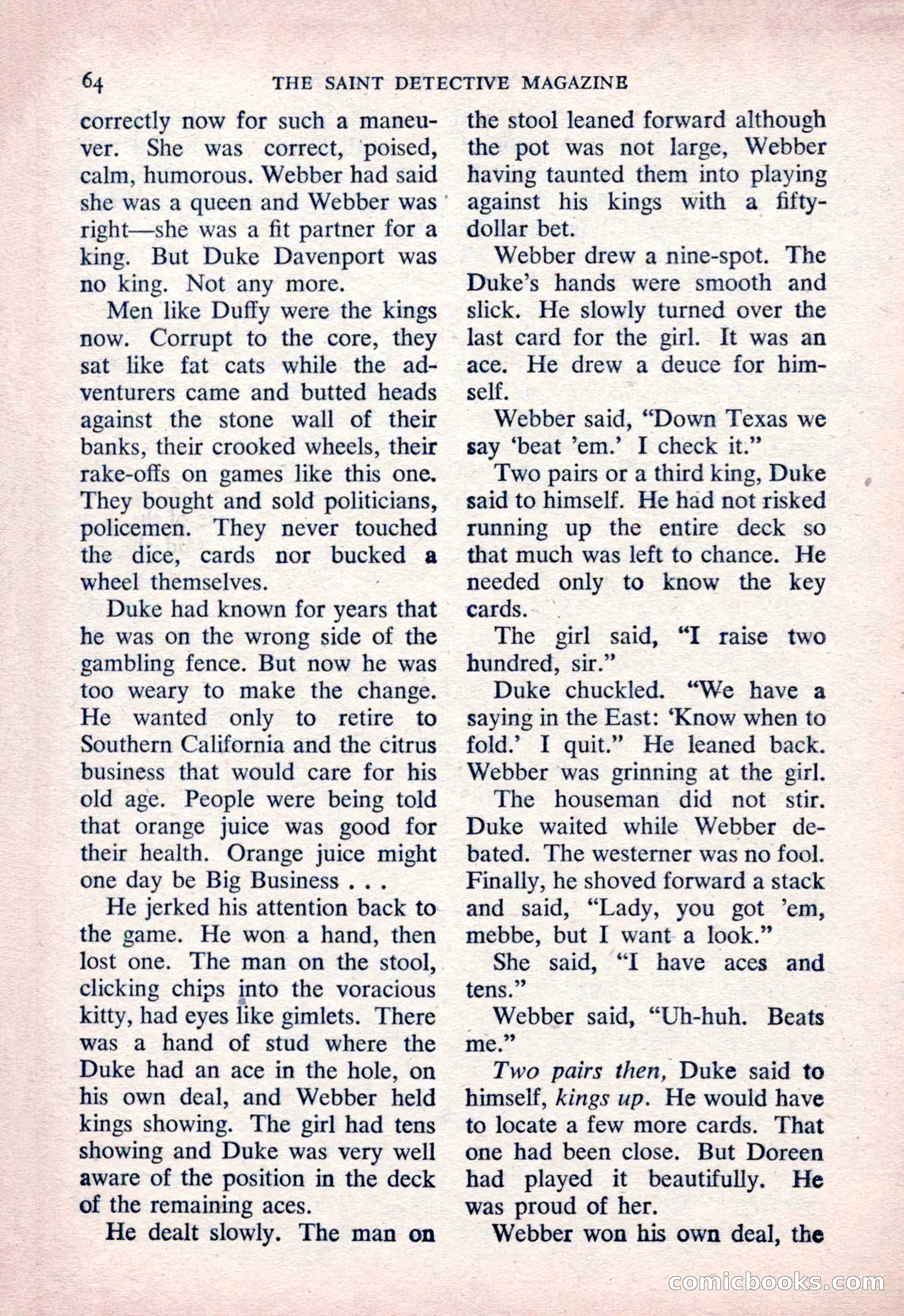 The Saint Detective Magazine, March 1954 — page 66 of 164