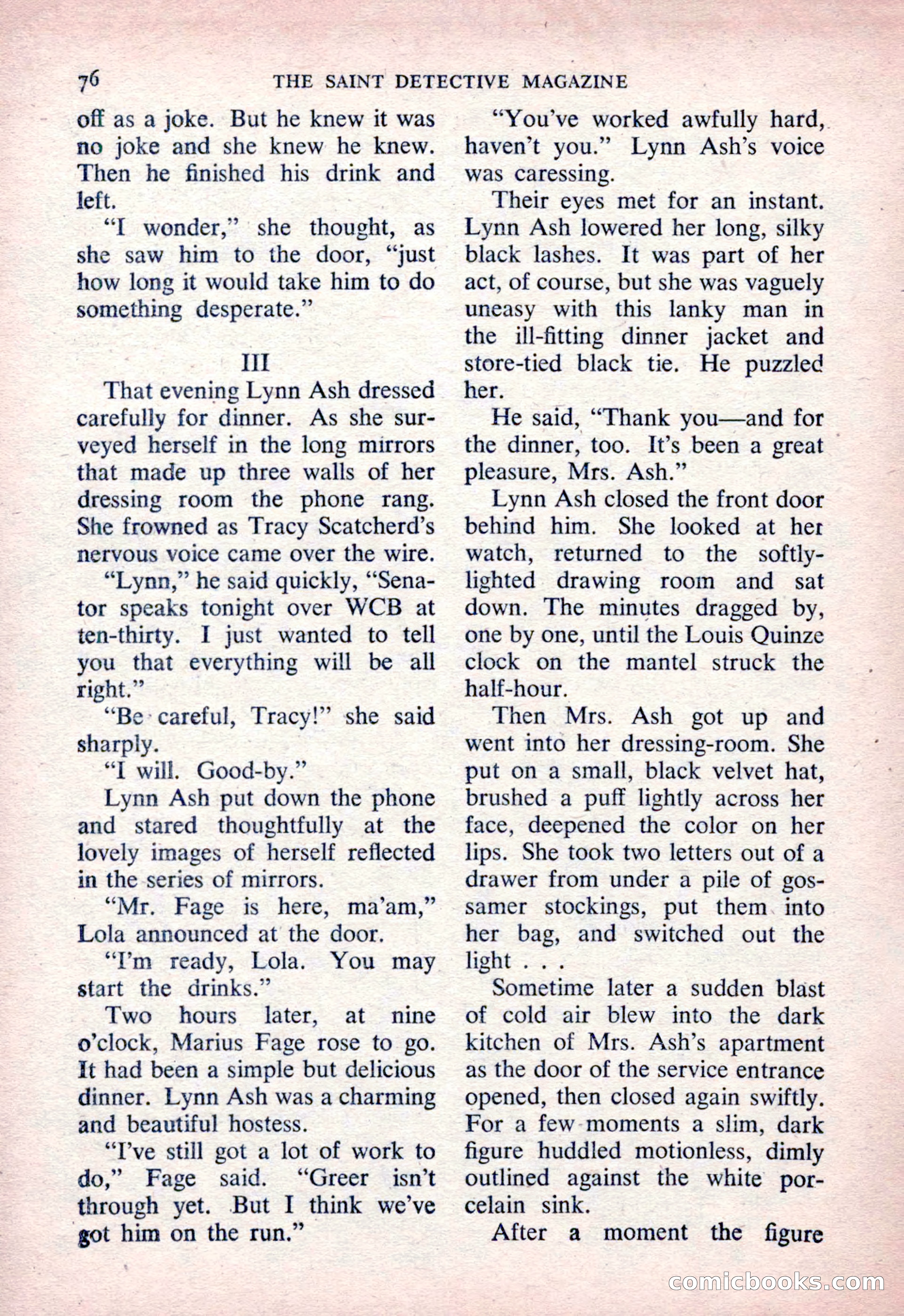 The Saint Detective Magazine, March 1954 — page 78 of 164