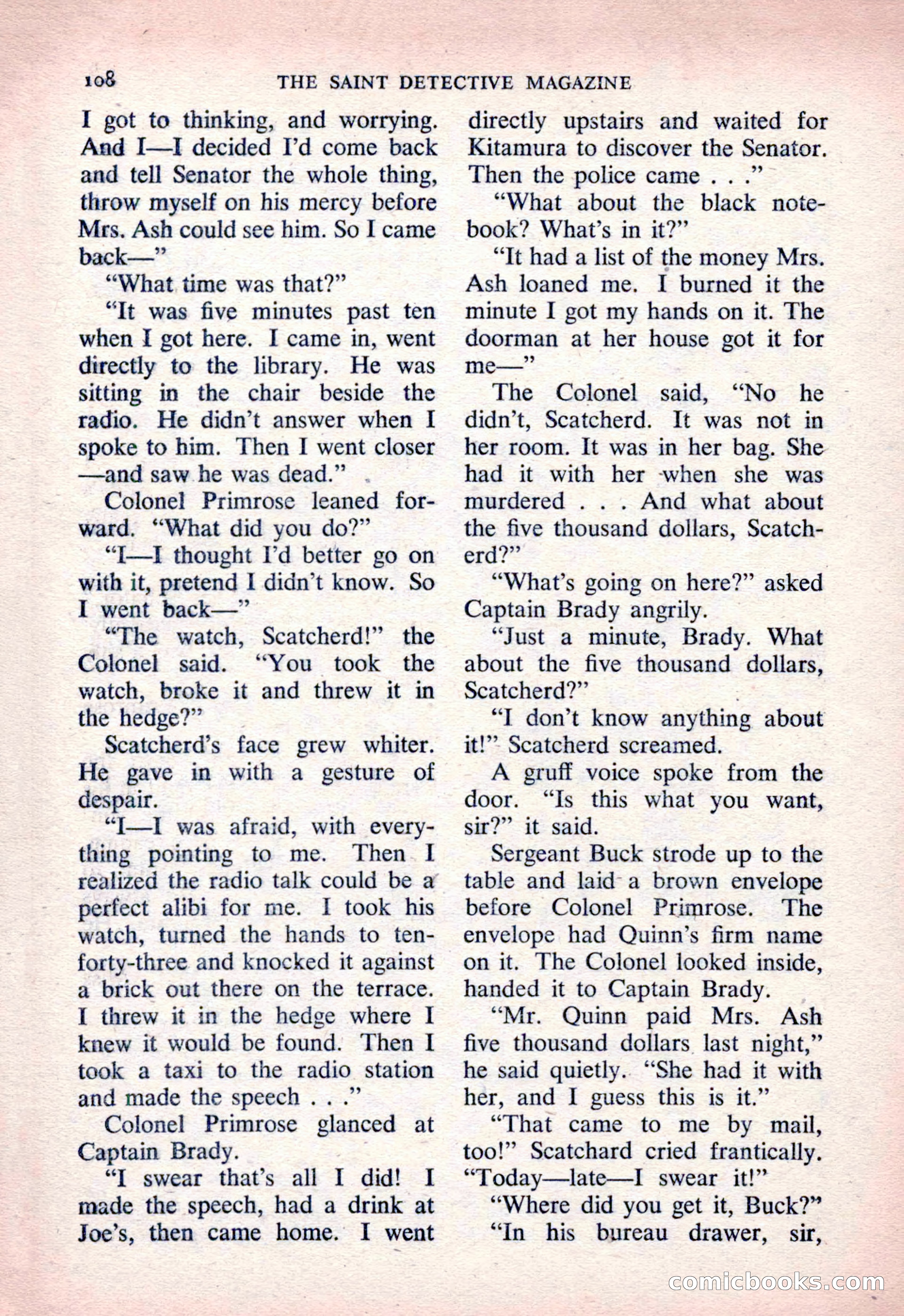 The Saint Detective Magazine, March 1954 — page 110 of 164