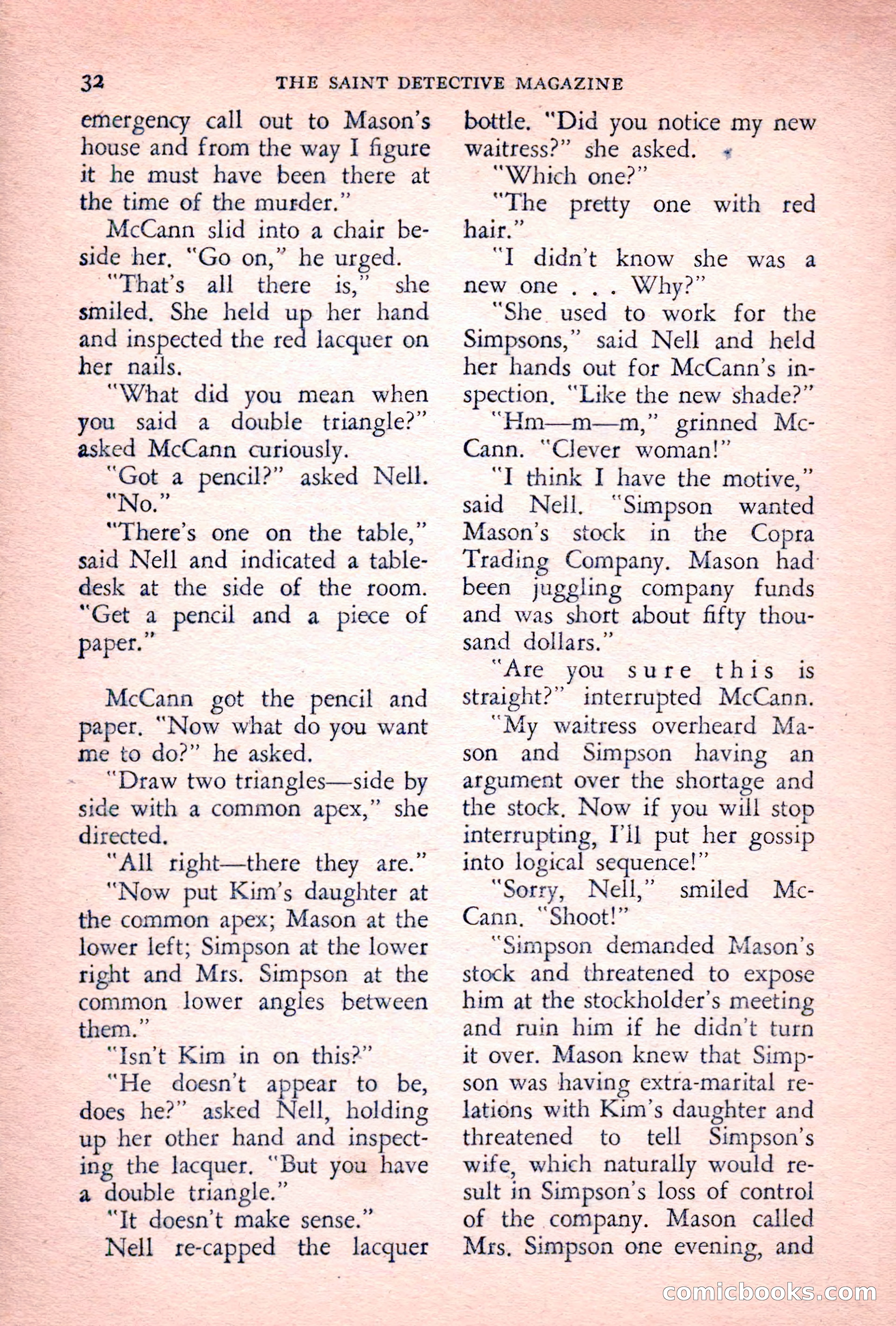 The Saint Detective Magazine, July 1955 — page 34 of 164