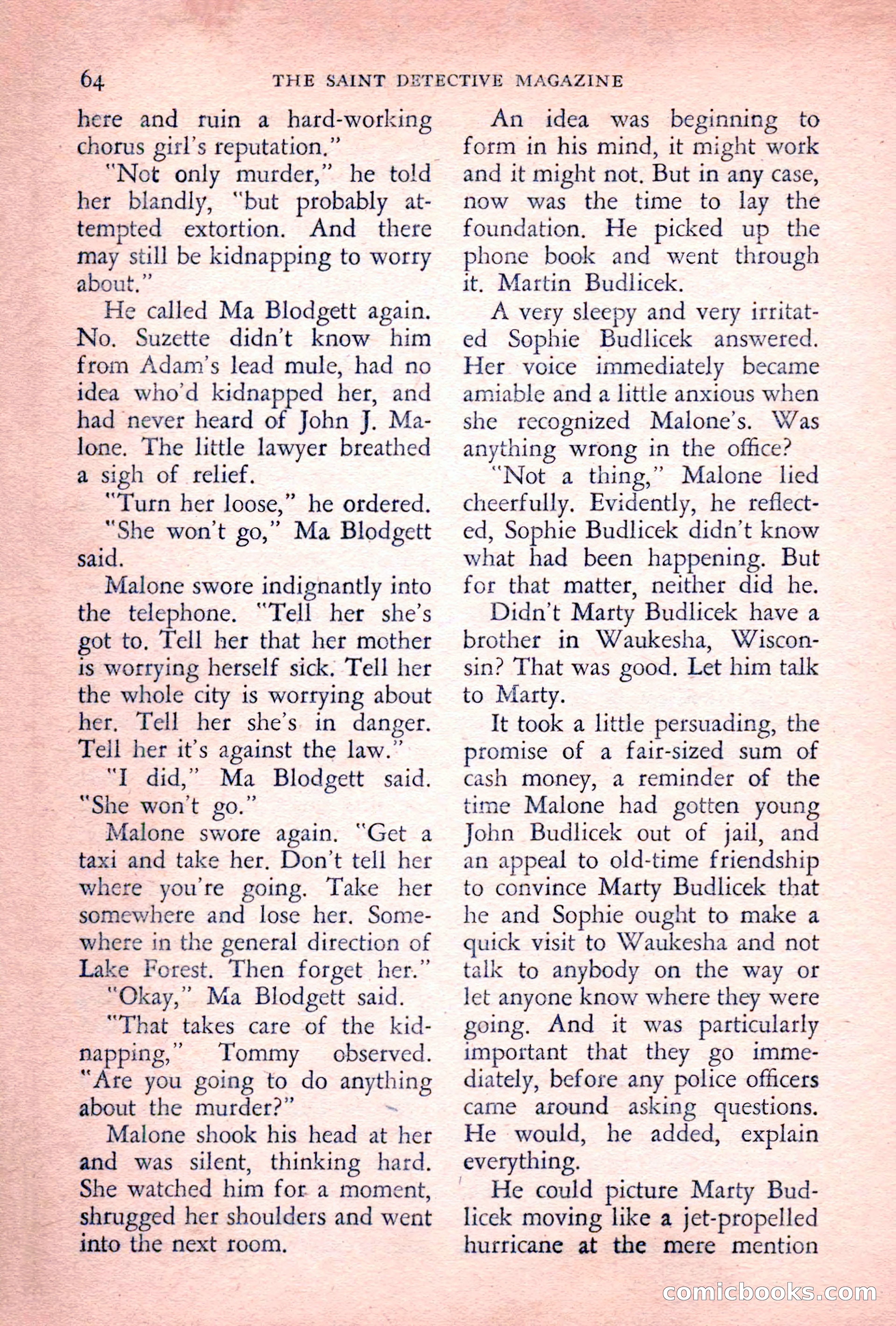 The Saint Detective Magazine, July 1955 — page 66 of 164