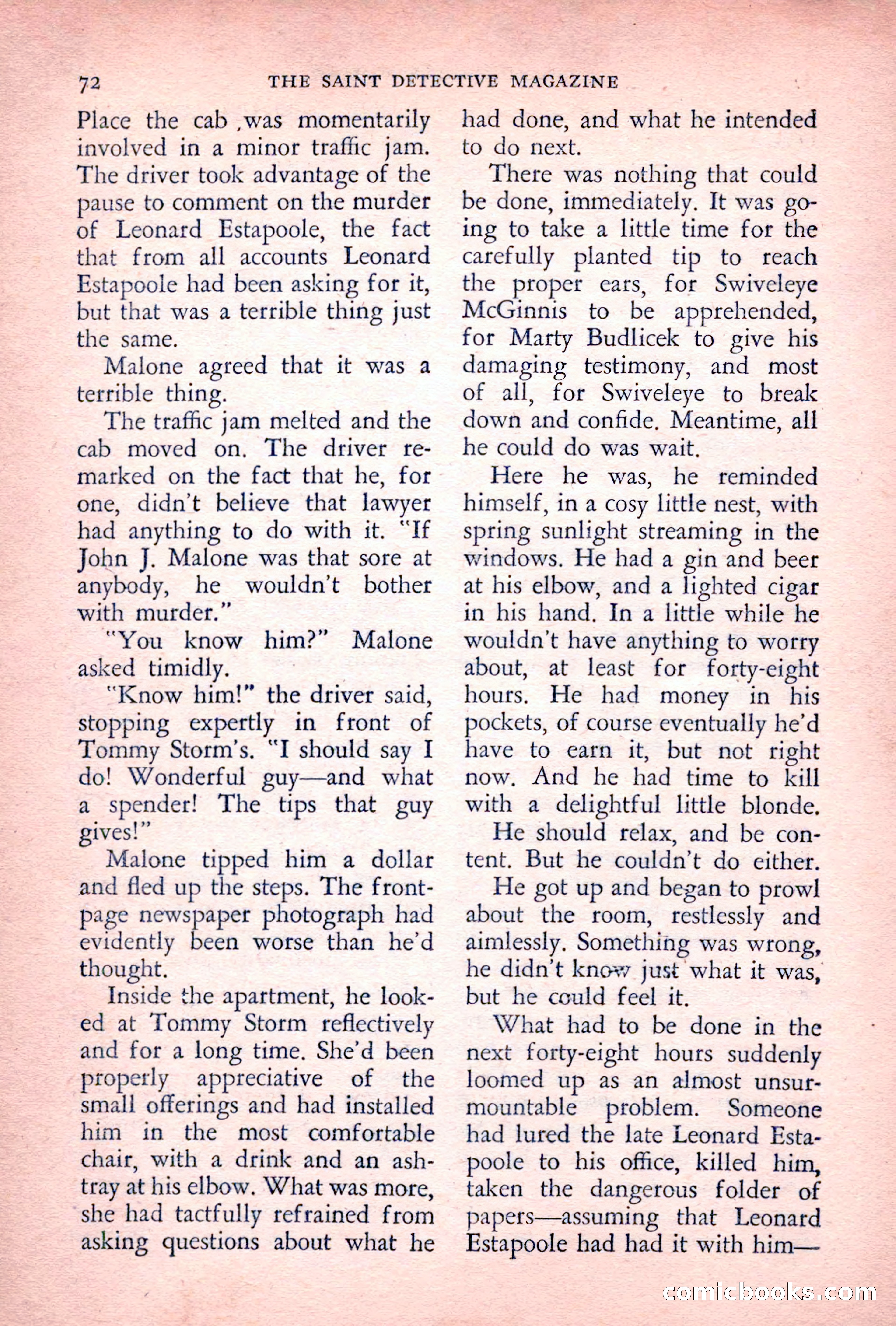 The Saint Detective Magazine, July 1955 — page 74 of 164
