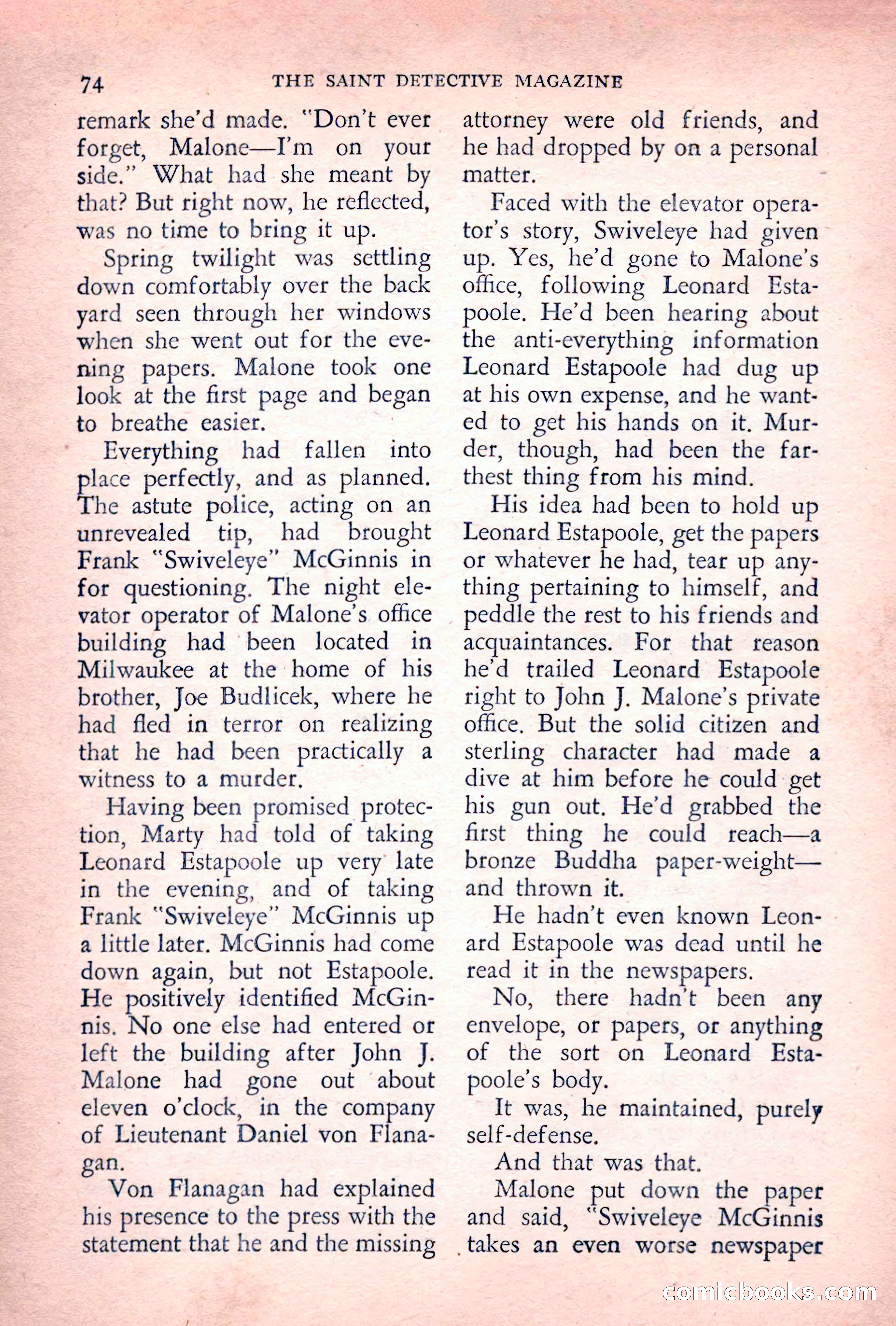 The Saint Detective Magazine, July 1955 — page 76 of 164