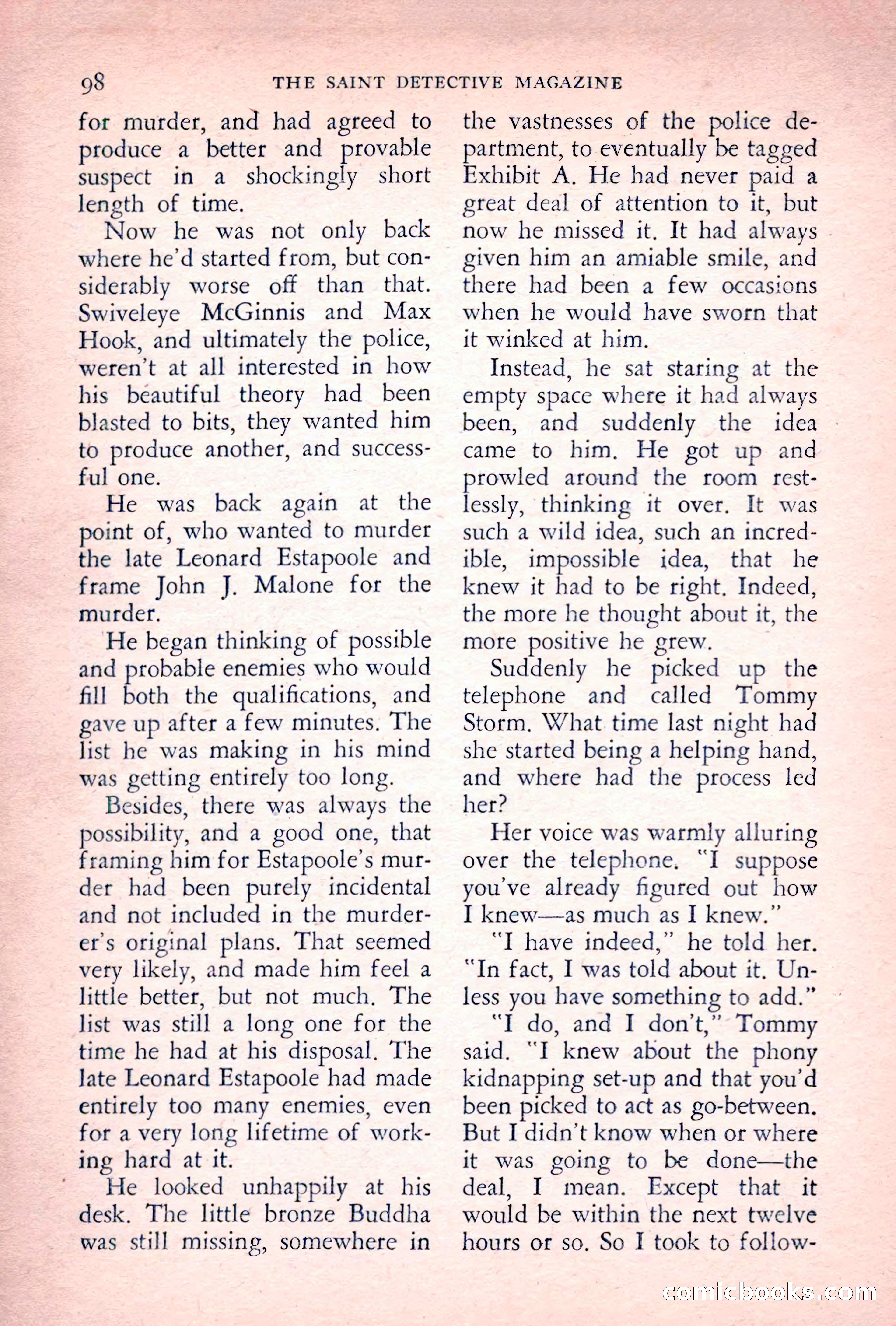 The Saint Detective Magazine, July 1955 — page 100 of 164