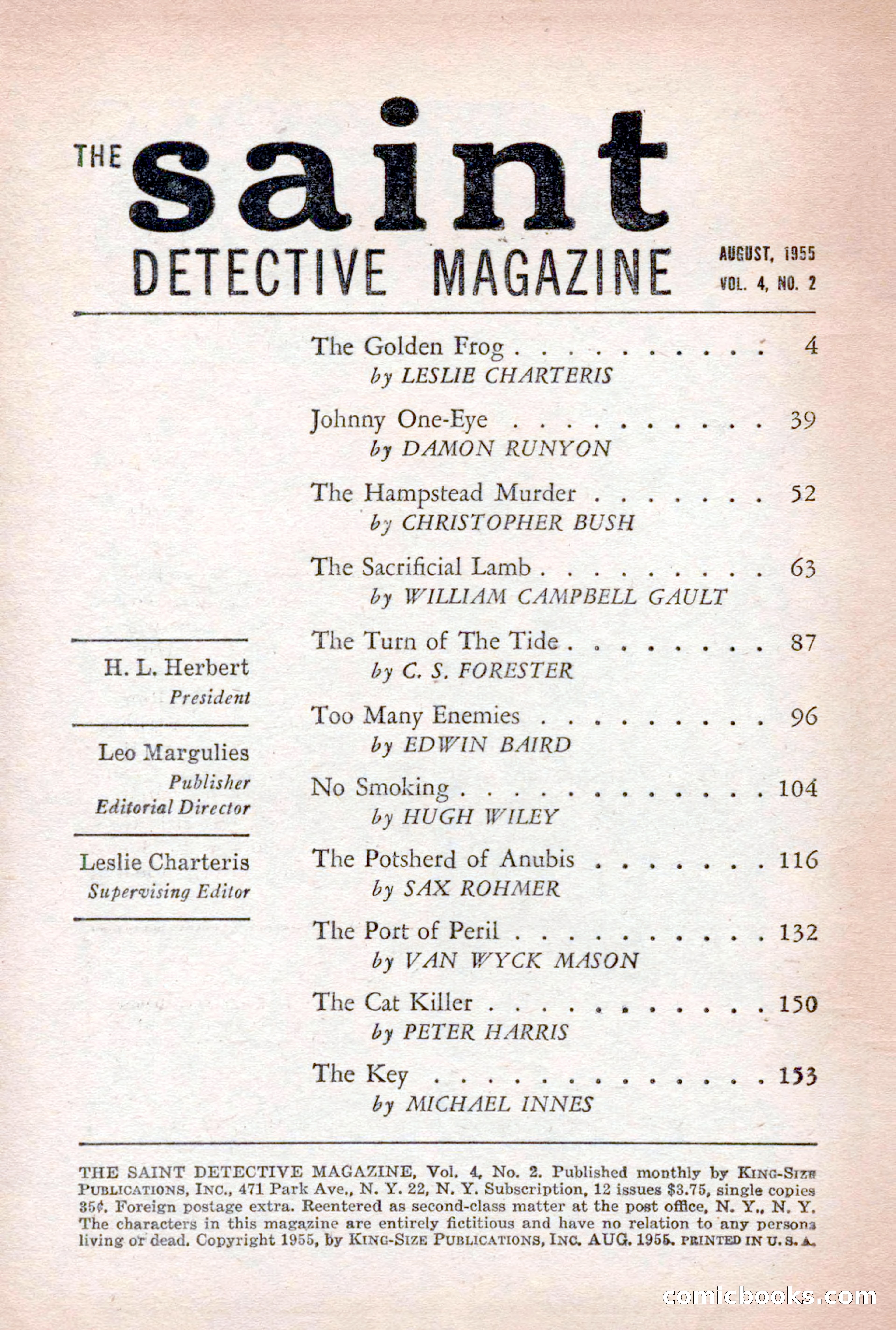 The Saint Detective Magazine, August 1955 — page 4 of 164
