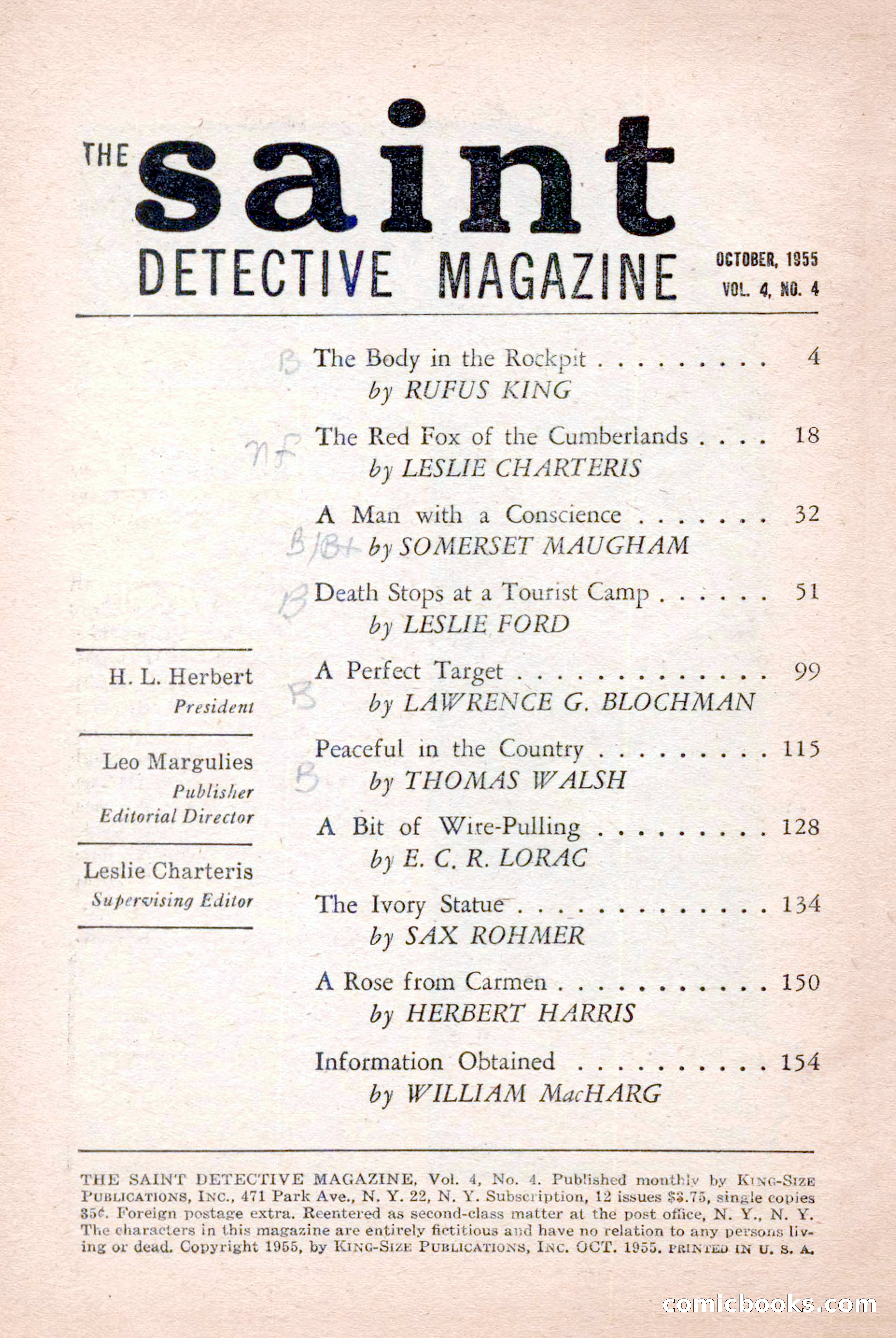 The Saint Detective Magazine, October 1955 — page 4 of 164