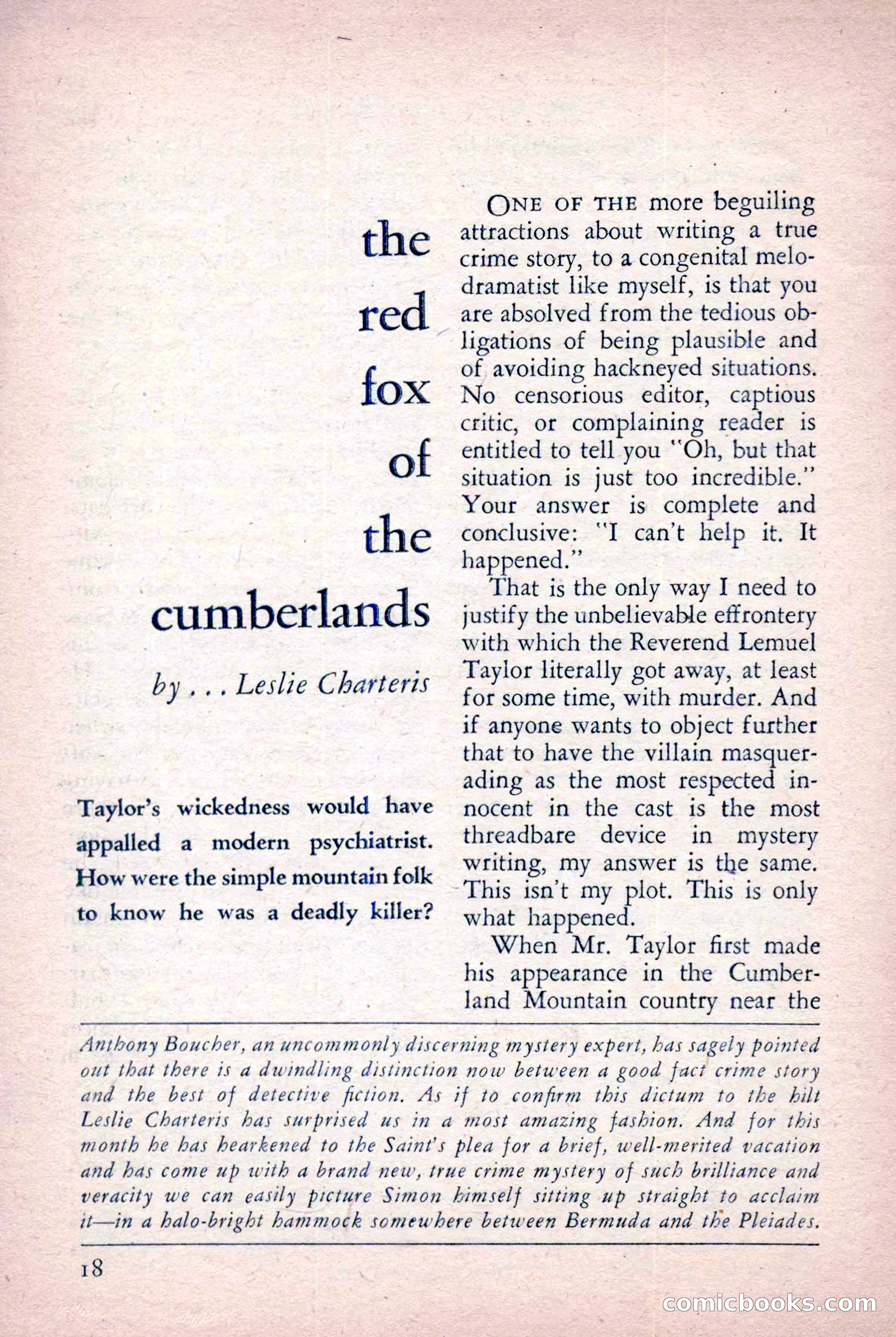 The Saint Detective Magazine, October 1955 — page 20 of 164