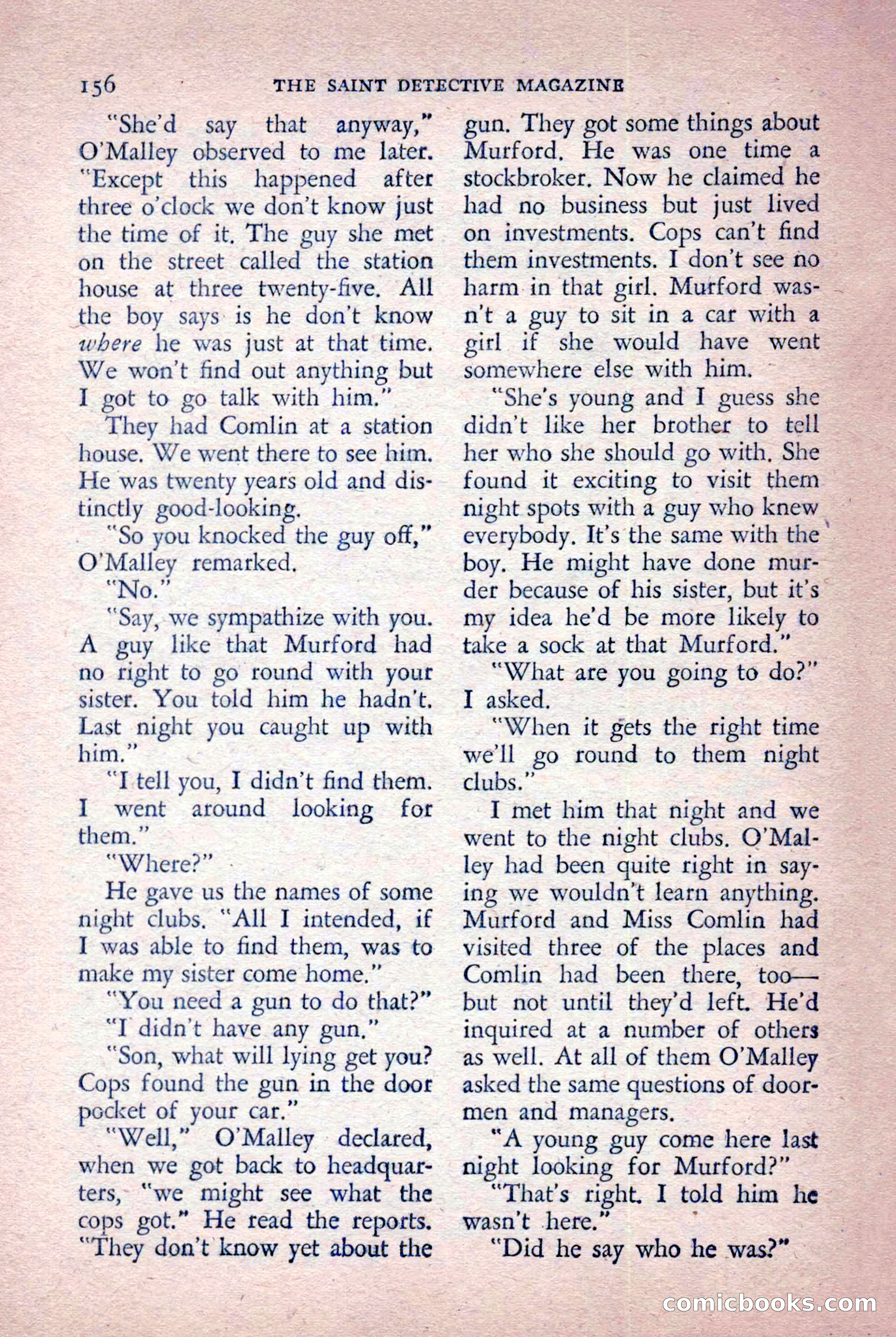 The Saint Detective Magazine, October 1955 — page 158 of 164