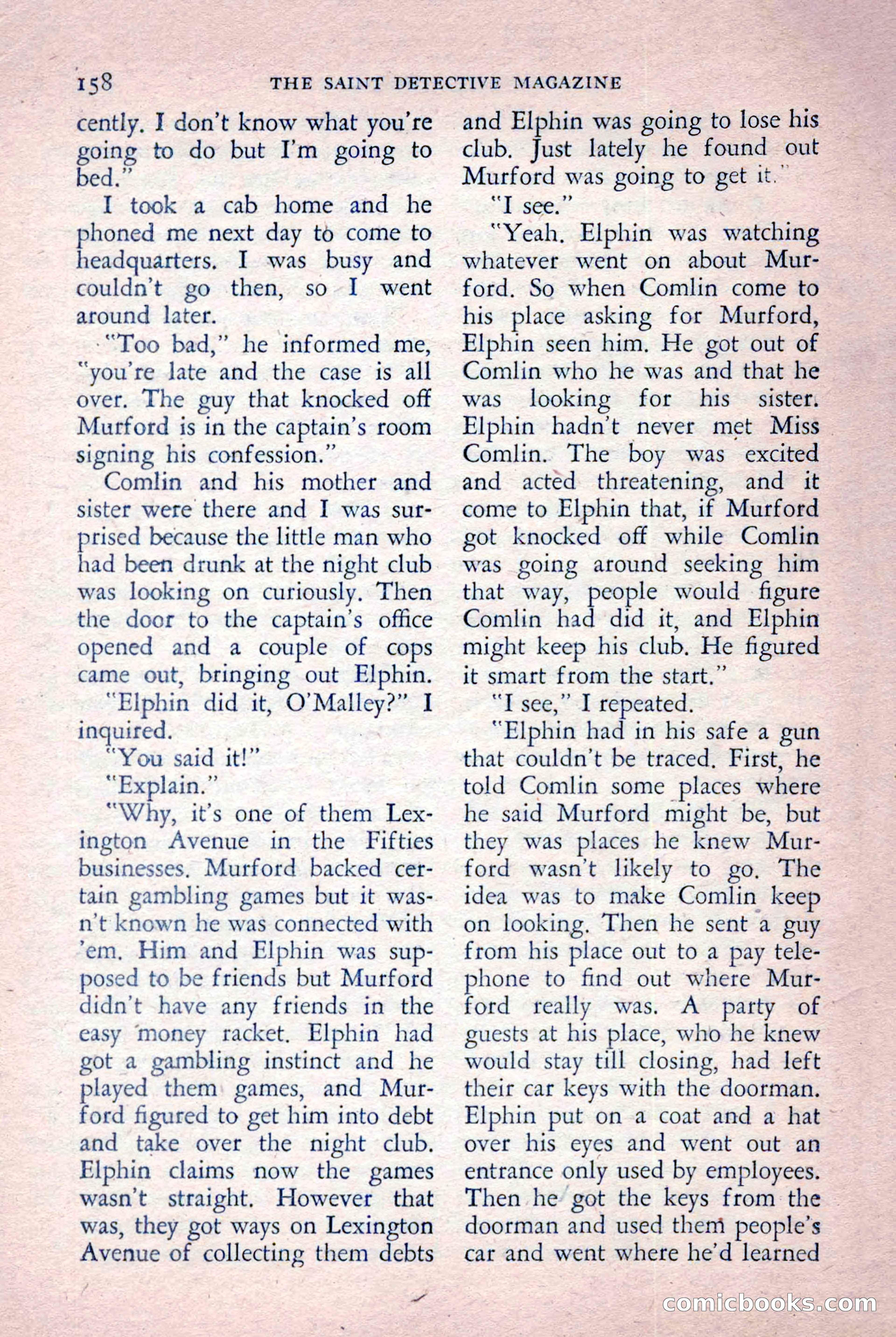 The Saint Detective Magazine, October 1955 — page 160 of 164
