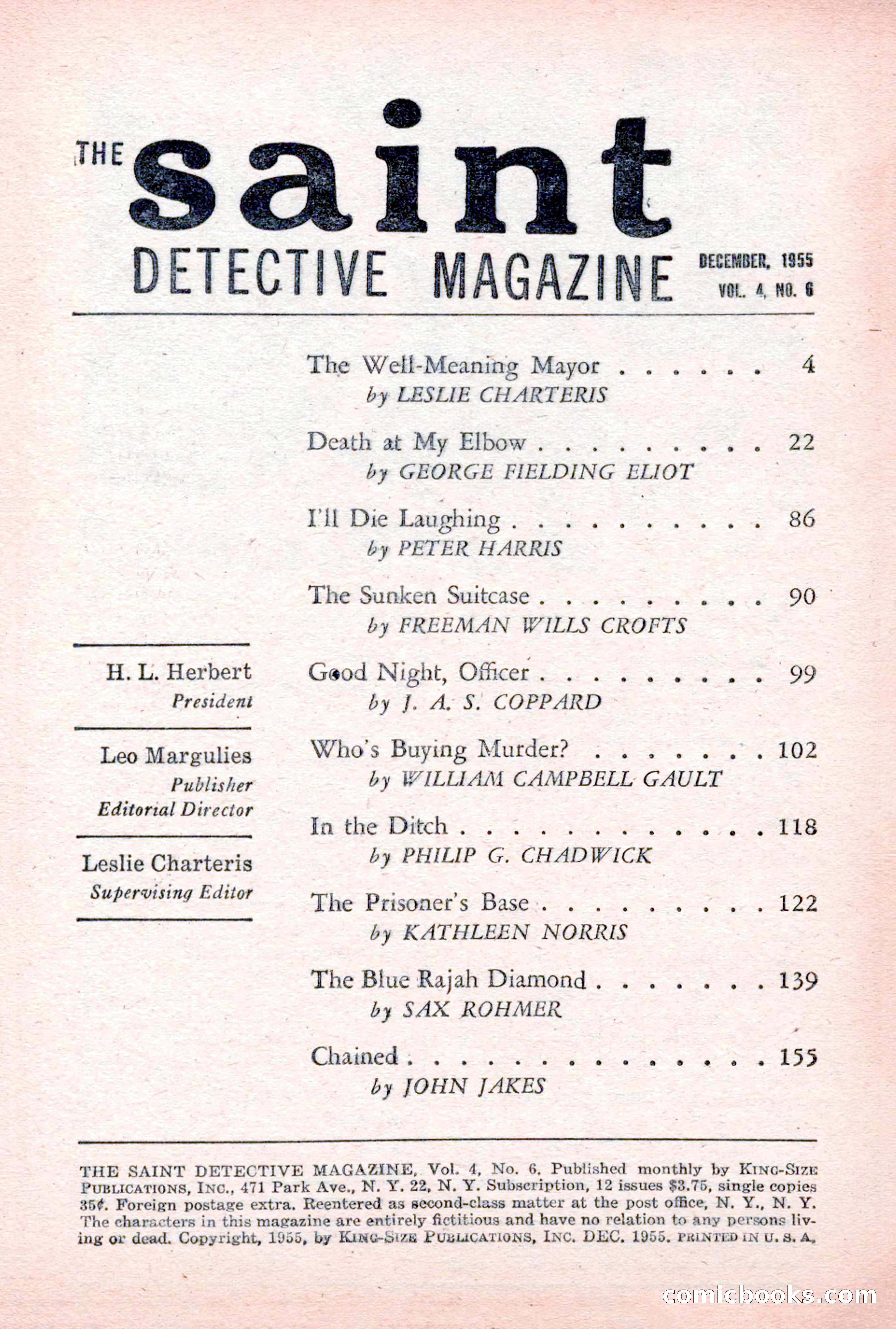 The Saint Detective Magazine, December 1955 — page 4 of 164