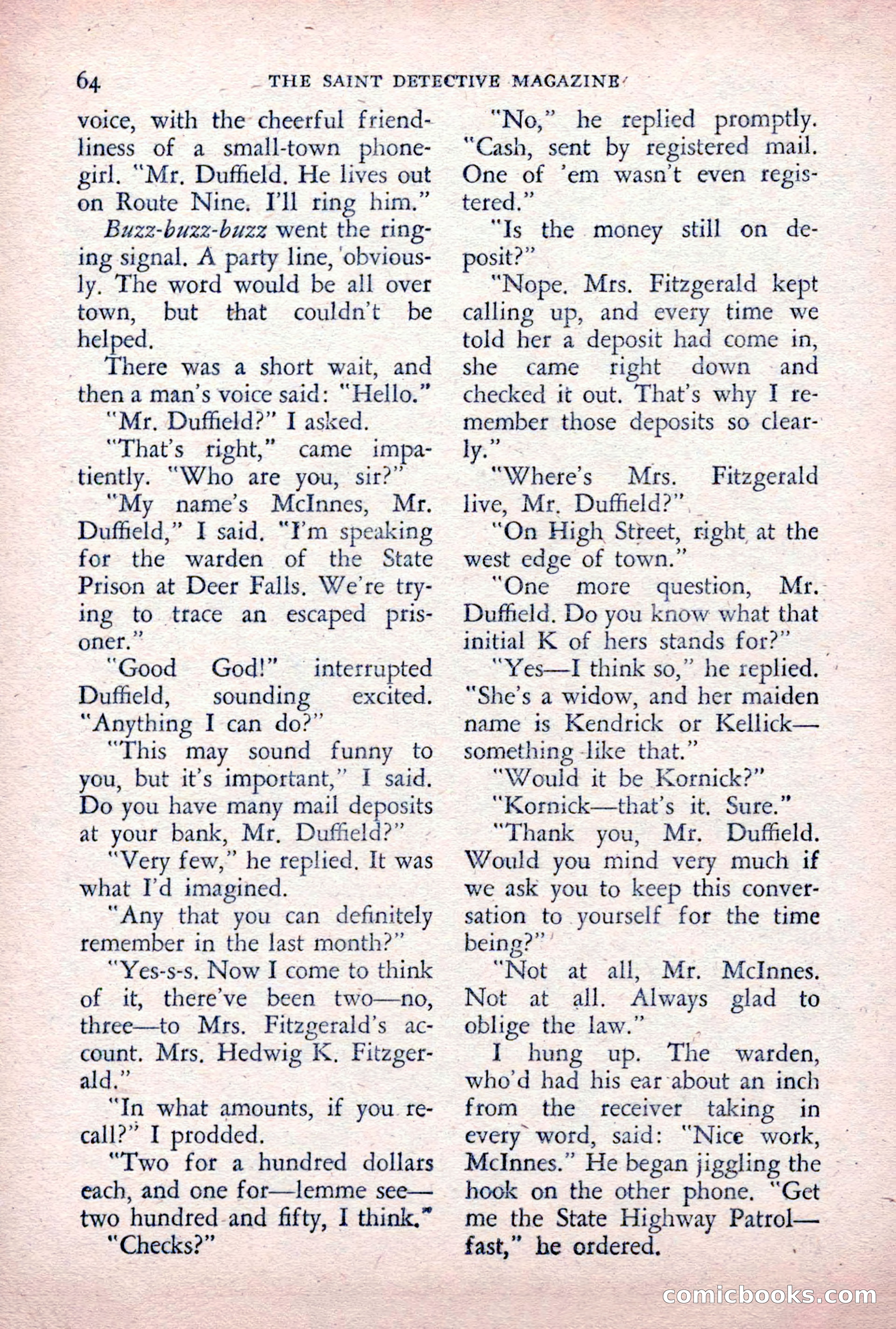 The Saint Detective Magazine, December 1955 — page 66 of 164