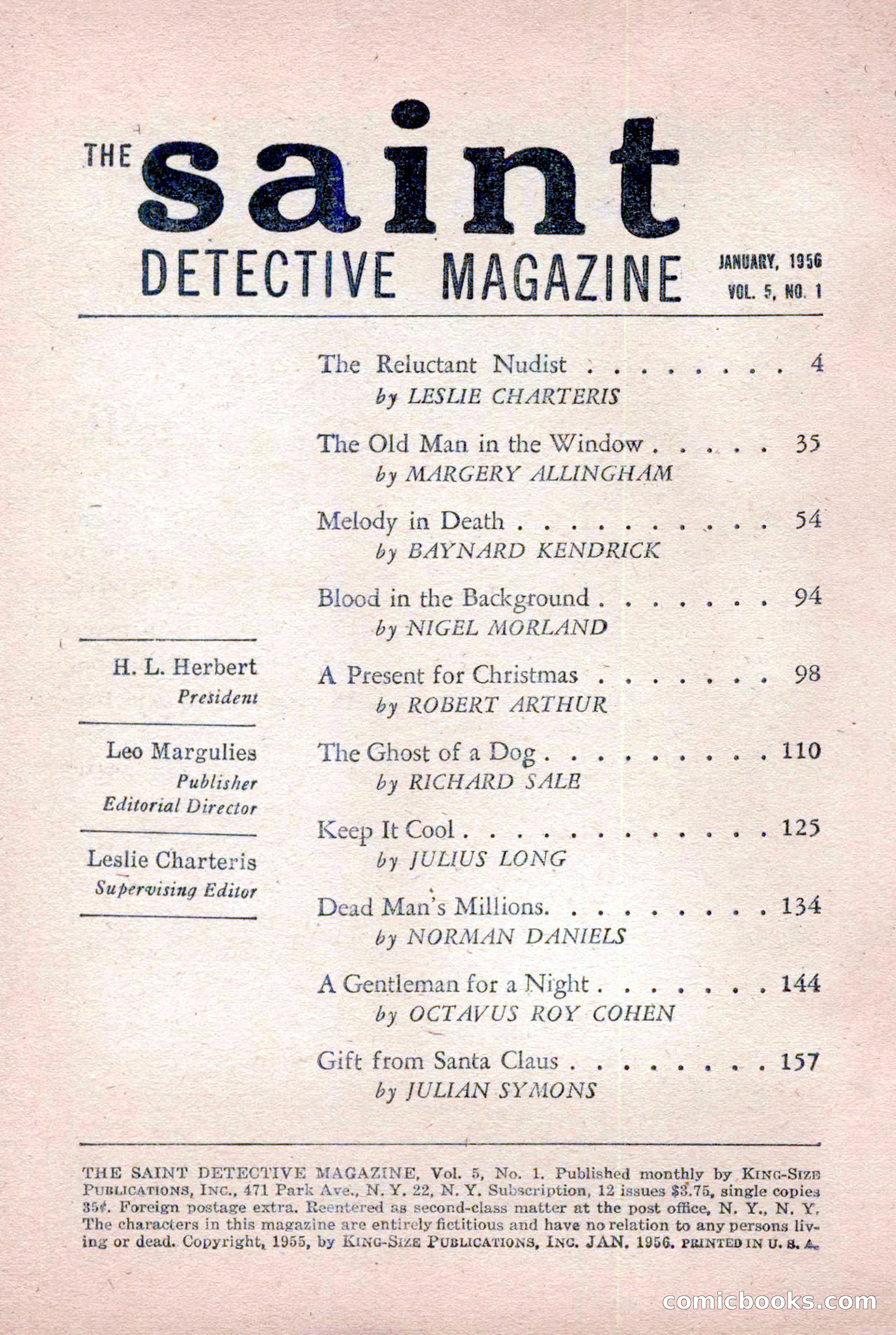 The Saint Detective Magazine, January 1956 — page 4 of 164