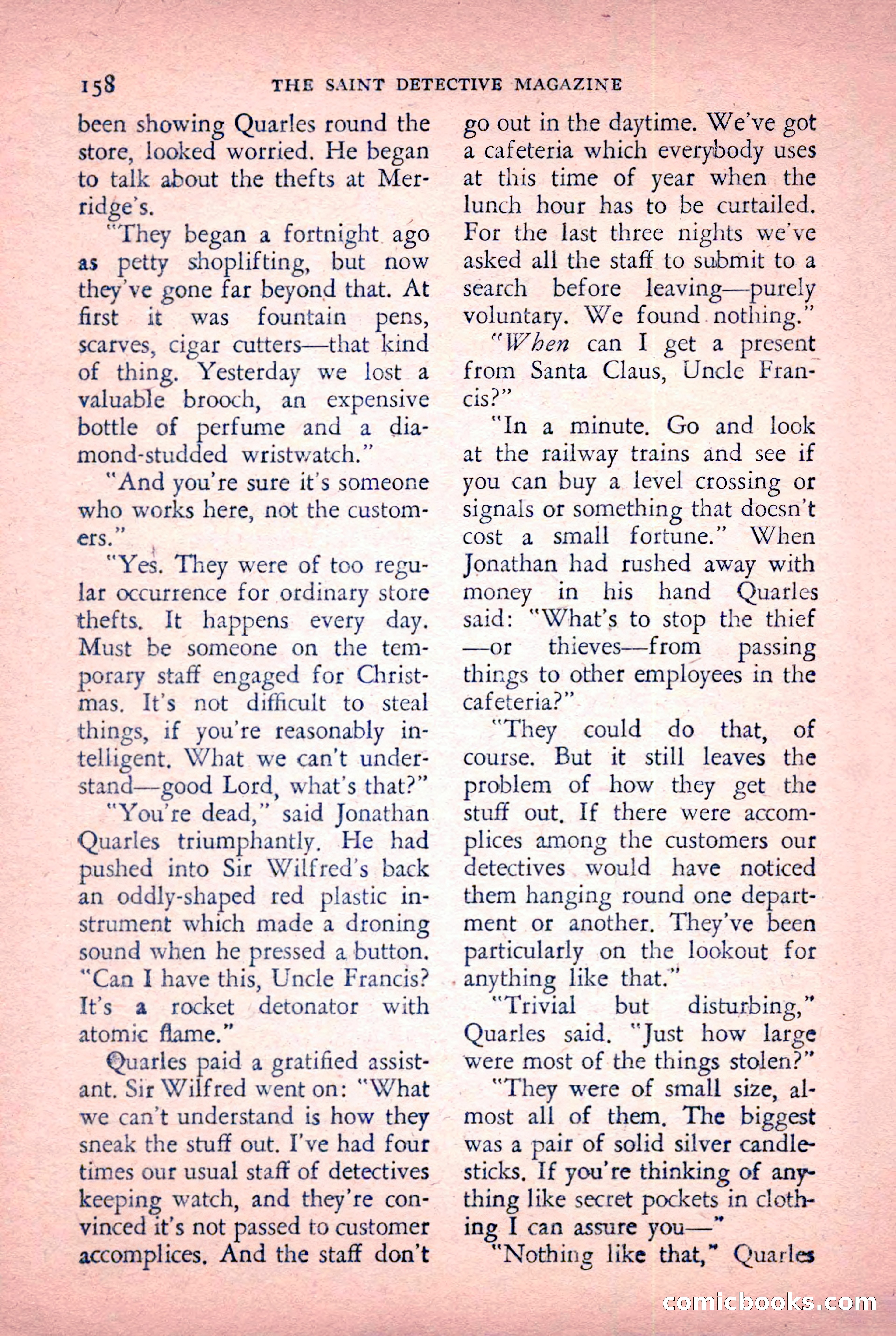 The Saint Detective Magazine, January 1956 — page 160 of 164