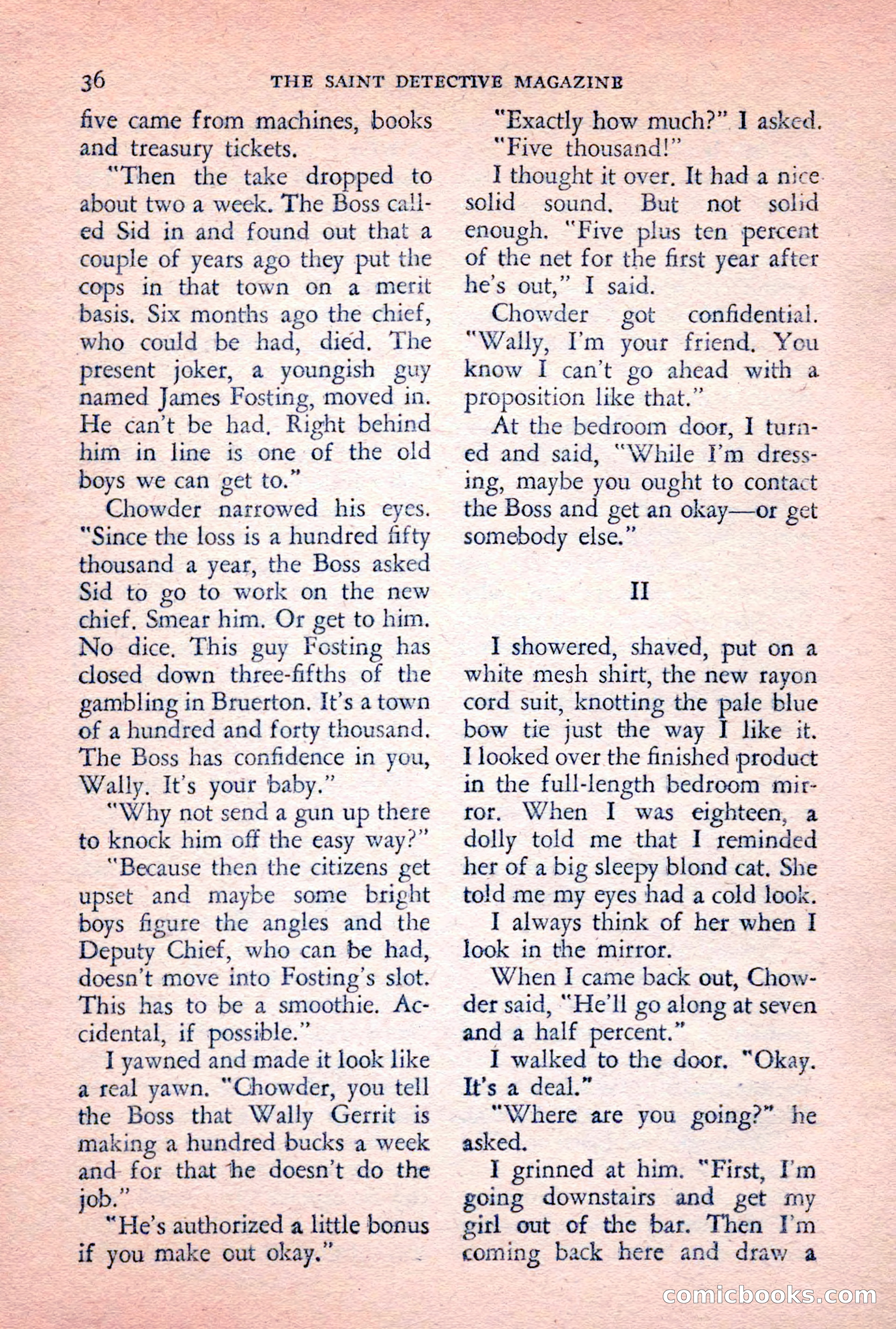 The Saint Detective Magazine, February 1956 — page 38 of 164