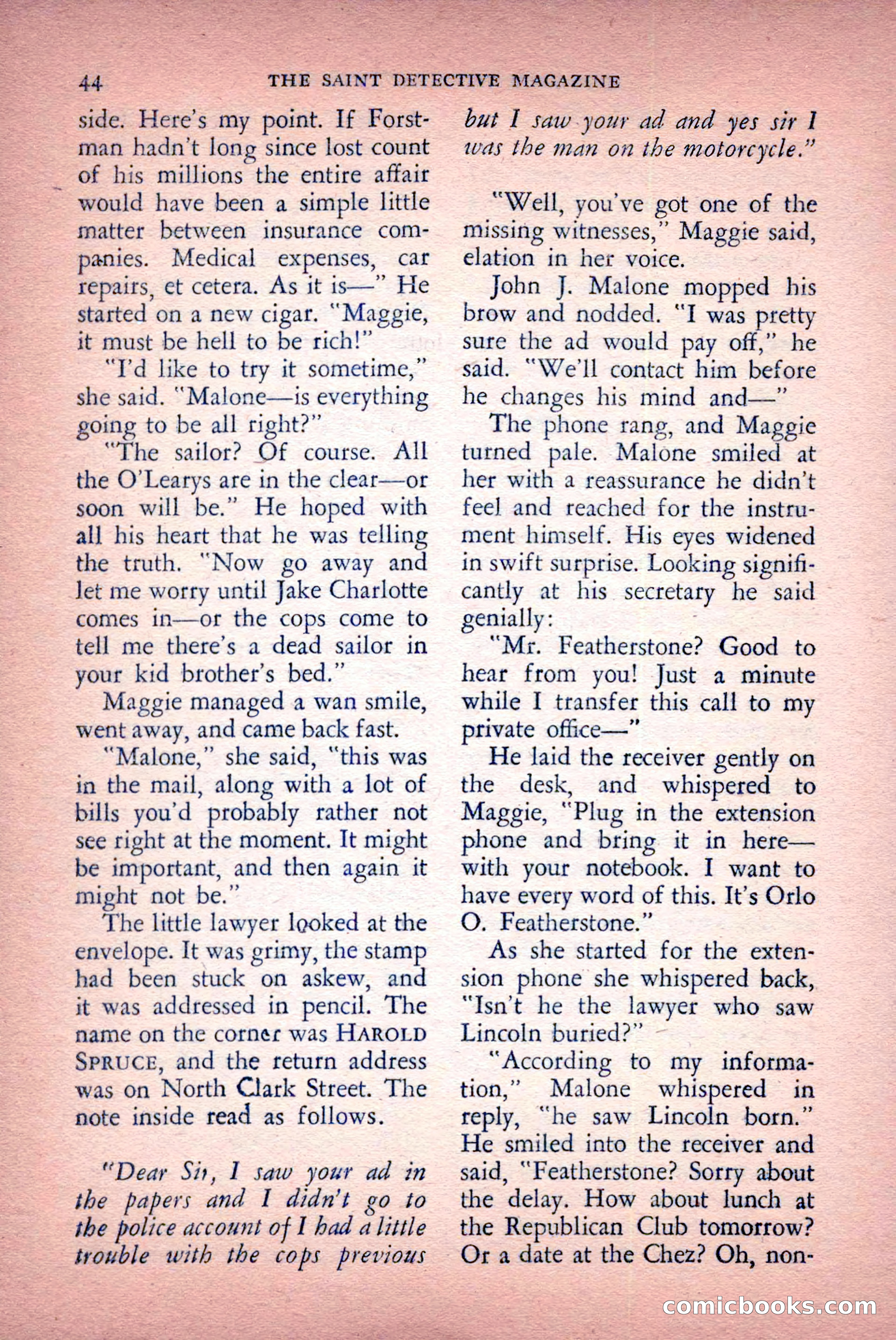 The Saint Detective Magazine, April 1956 — page 46 of 164