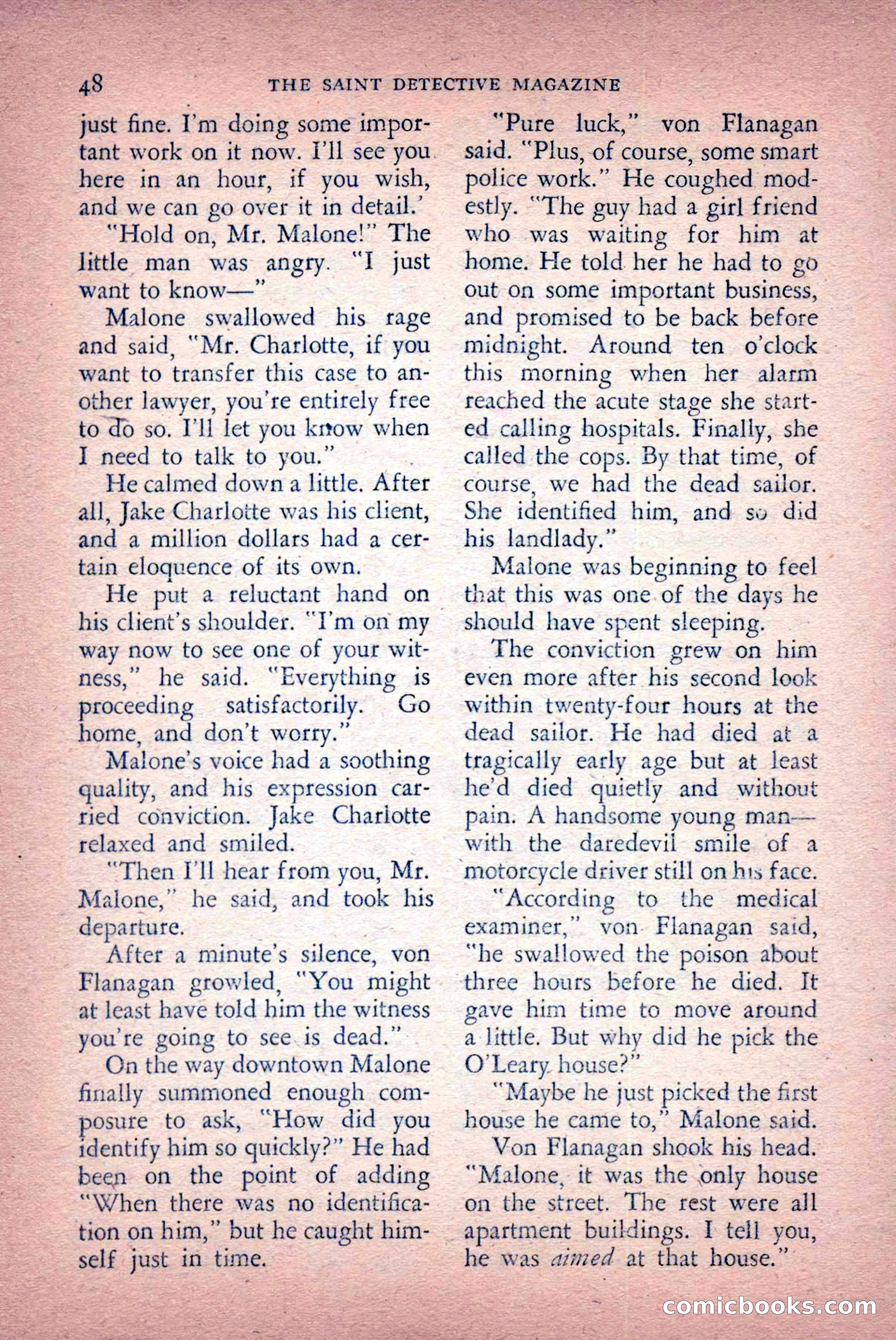 The Saint Detective Magazine, April 1956 — page 50 of 164