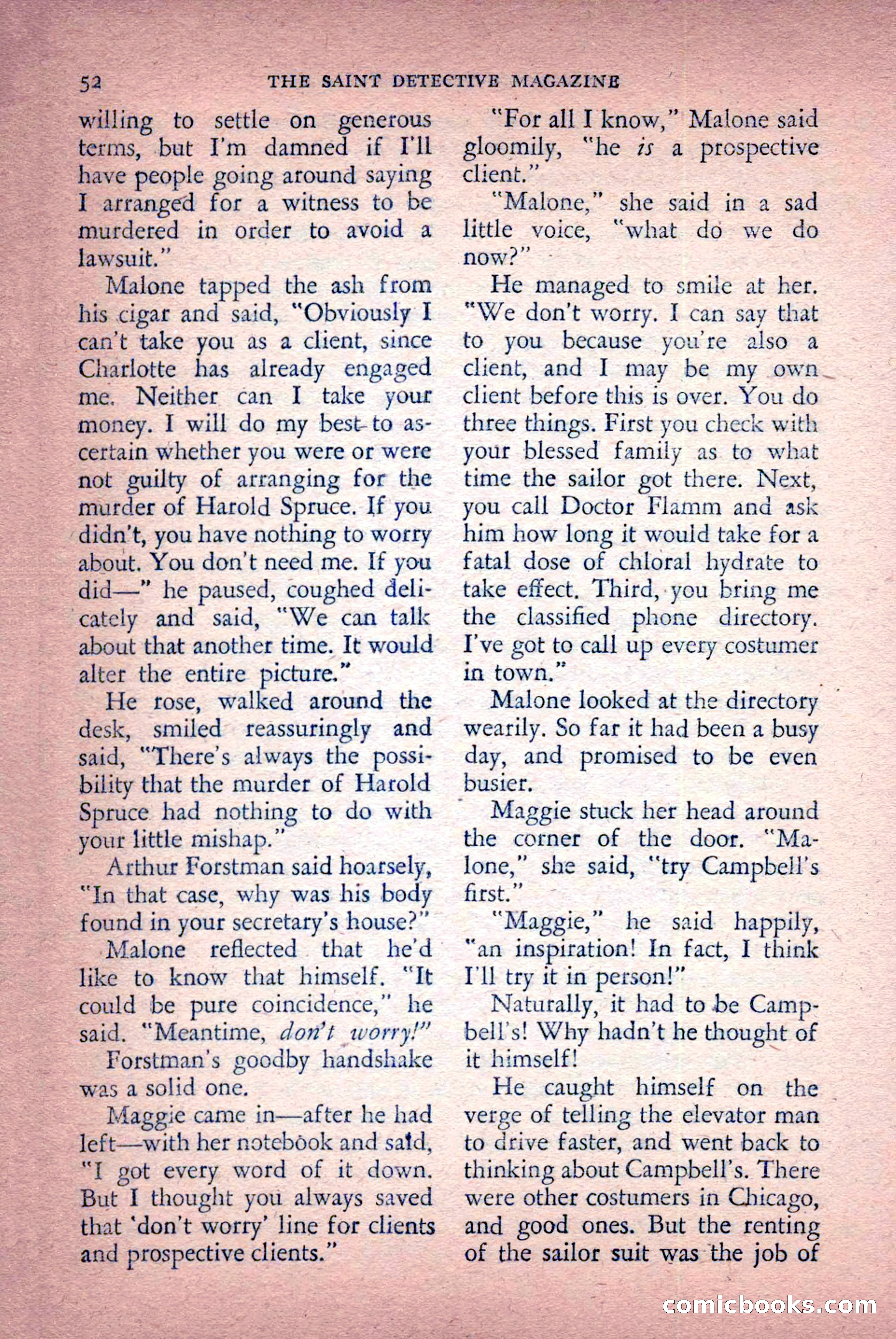 The Saint Detective Magazine, April 1956 — page 54 of 164