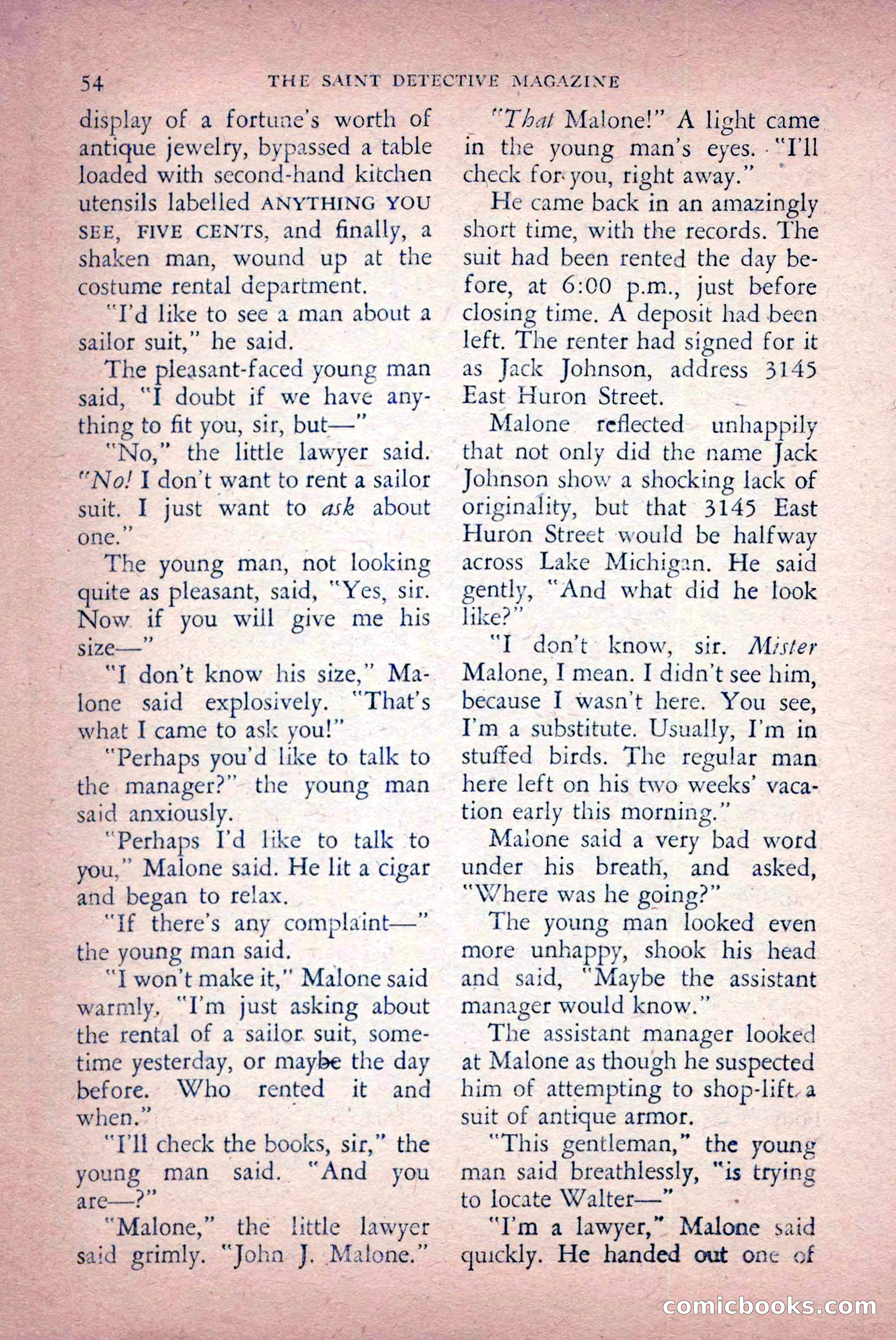 The Saint Detective Magazine, April 1956 — page 56 of 164