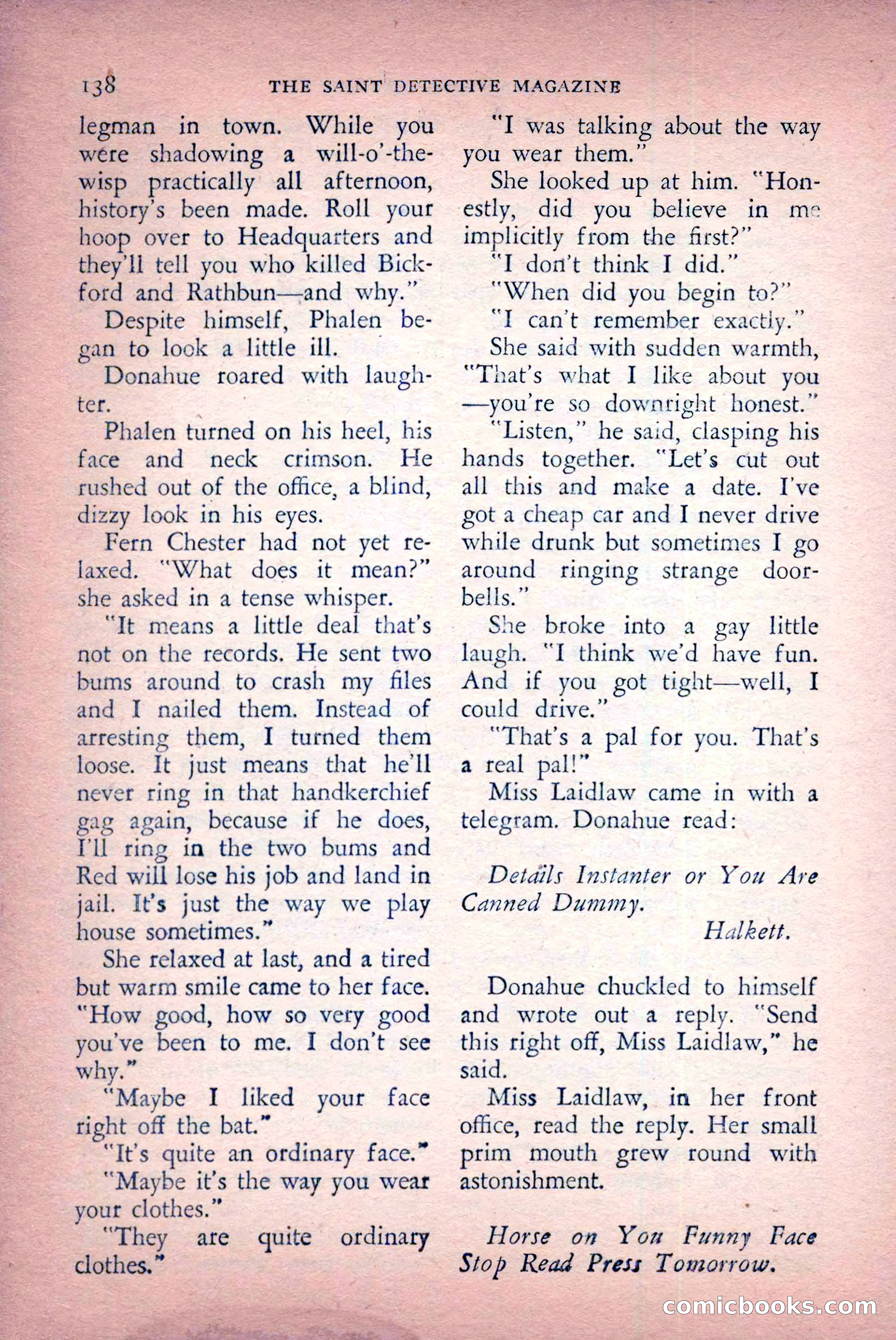 The Saint Detective Magazine, April 1956 — page 140 of 164