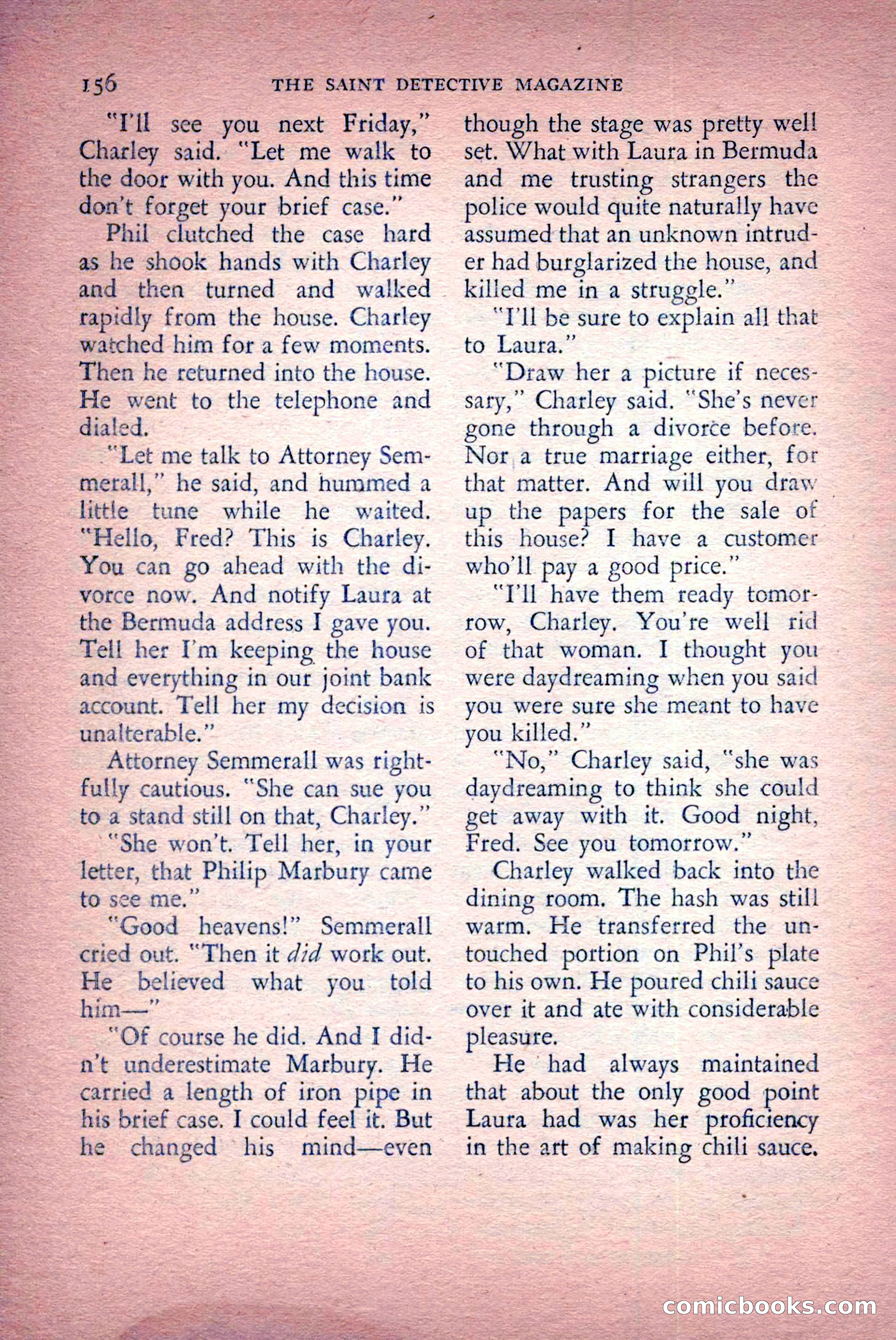 The Saint Detective Magazine, April 1956 — page 158 of 164